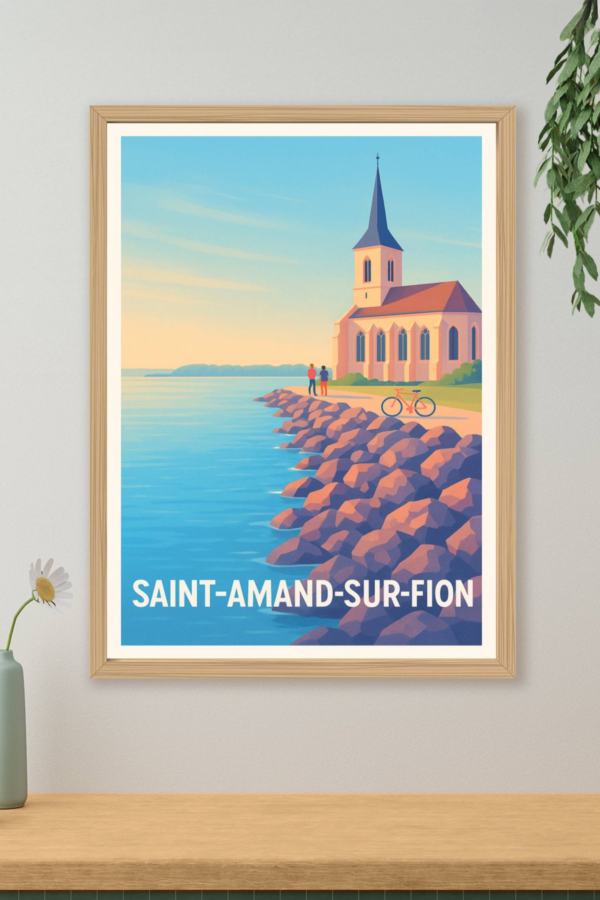 Affiche Saint-Amand-sur-Fion — Tranquillité au bord de l'eau · poster d'art de Saint-Amand-sur-Fion