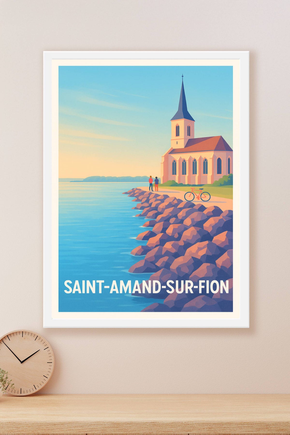 Affiche Saint-Amand-sur-Fion — Tranquillité au bord de l'eau · poster d'art de Saint-Amand-sur-Fion