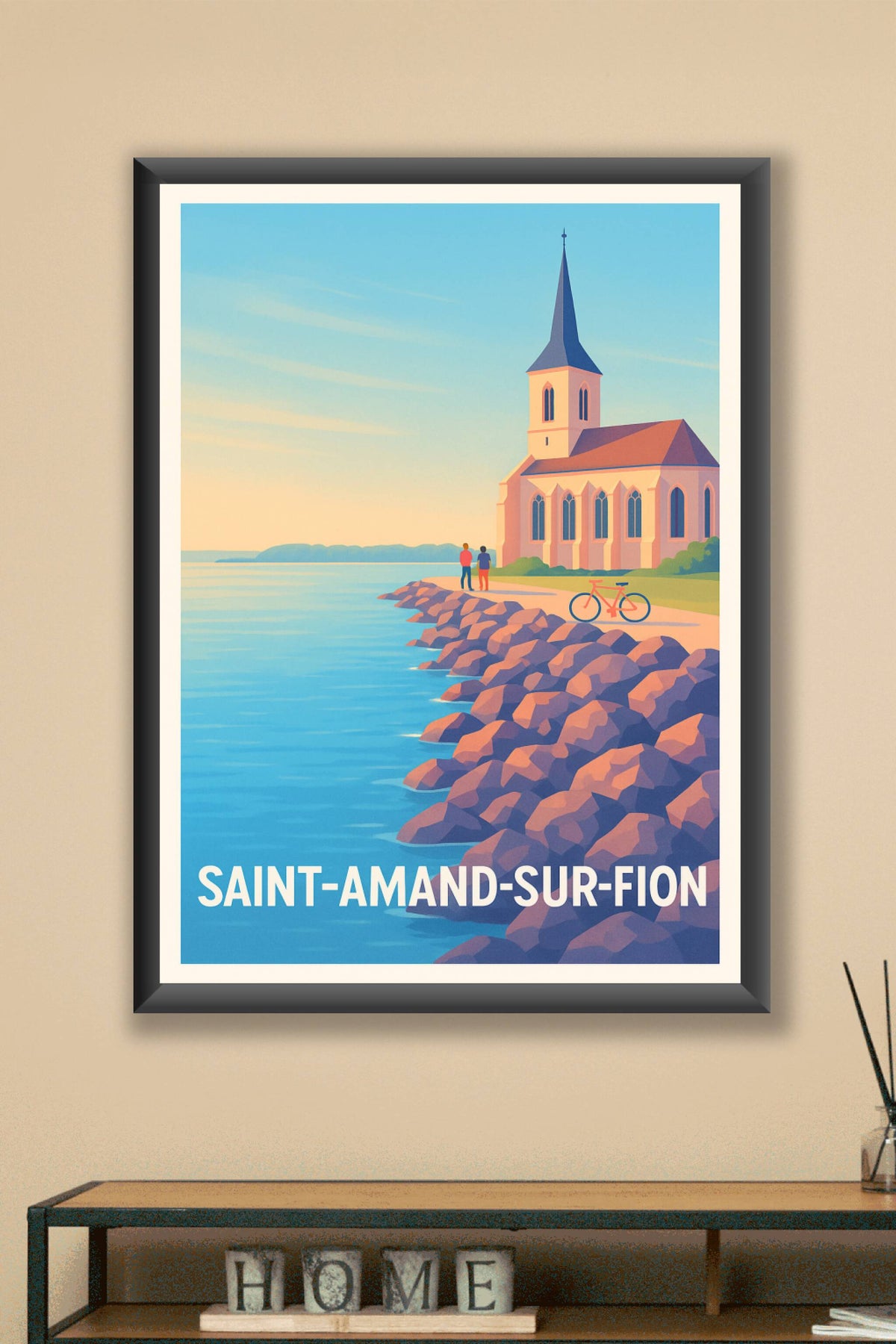 Affiche Saint-Amand-sur-Fion — Tranquillité au bord de l'eau · poster d'art de Saint-Amand-sur-Fion