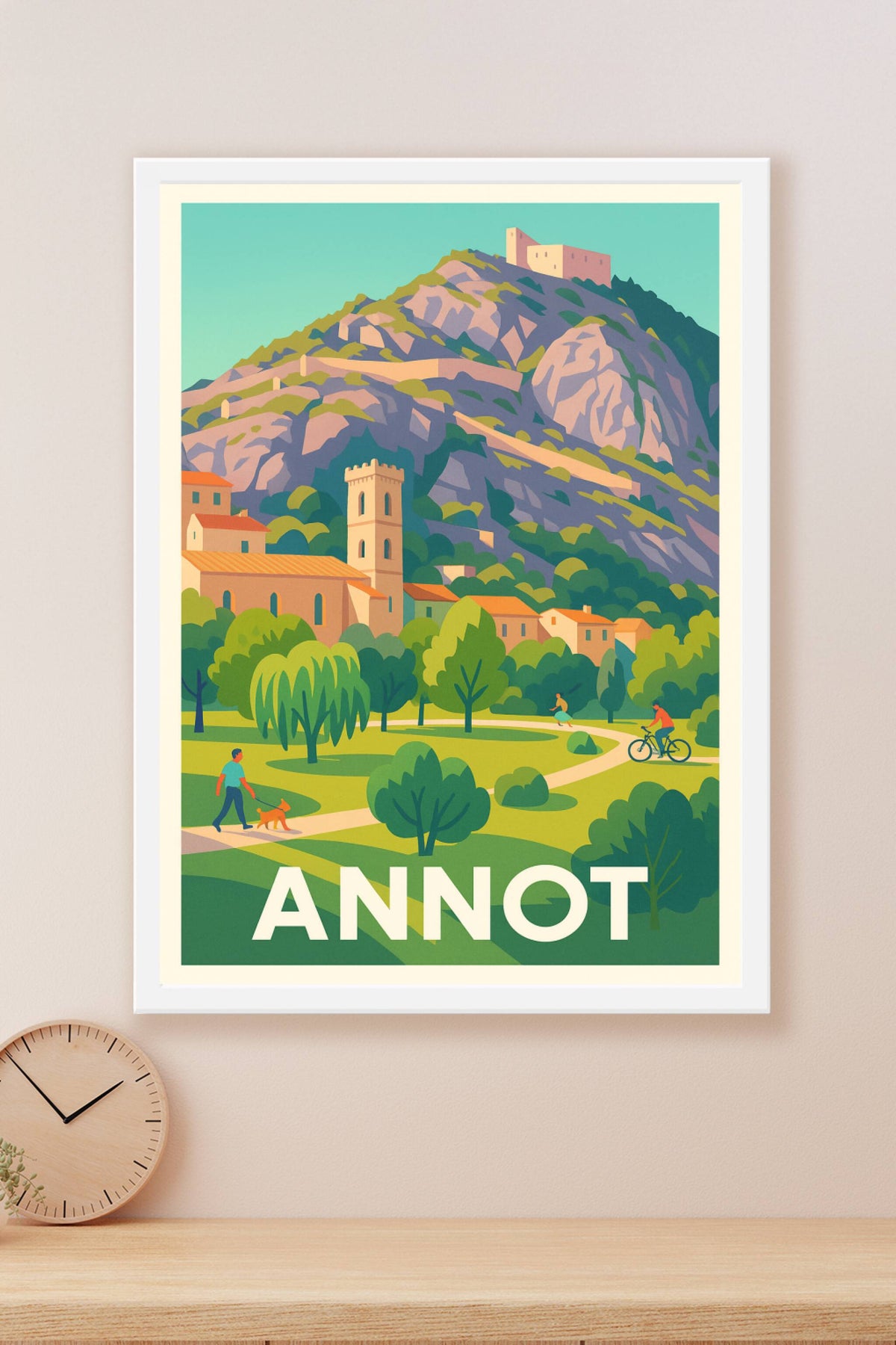 Affiche Annot — Village paisible au pied des falaises · poster d'art de Annot