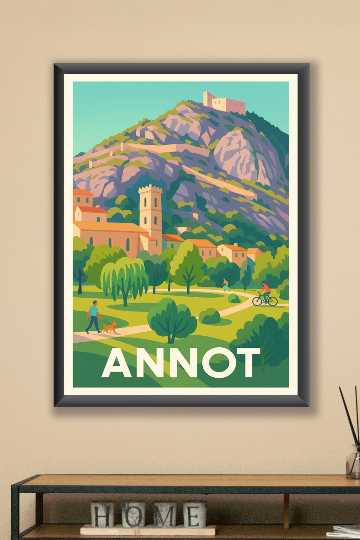 Affiche Annot — Village paisible au pied des falaises · poster d'art de Annot