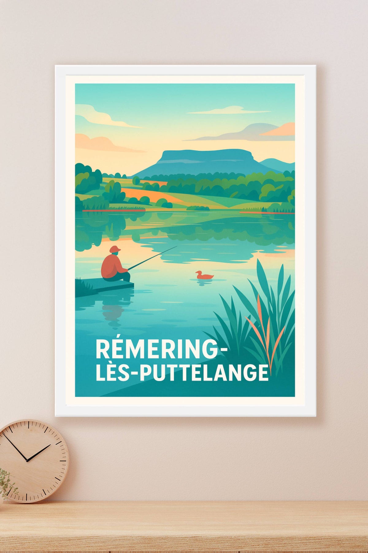 Affiche Rémering-lès-Puttelange — Sérénité au bord de l'eau · poster d'art de Rémering-lès-Puttelange