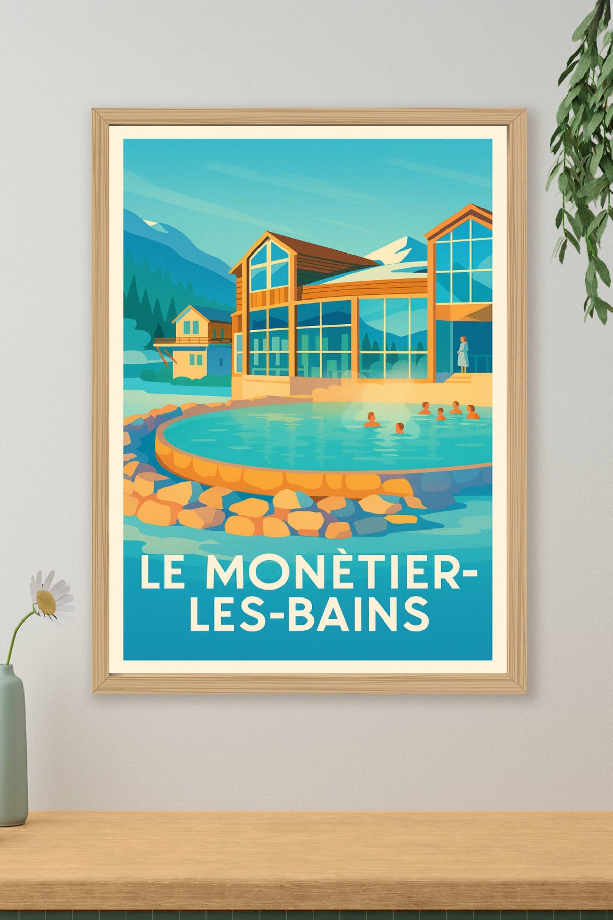 Affiche Le Monêtier-les-Bains — L'évasion thermale en montagne · poster d'art de Le Monêtier-les-Bains