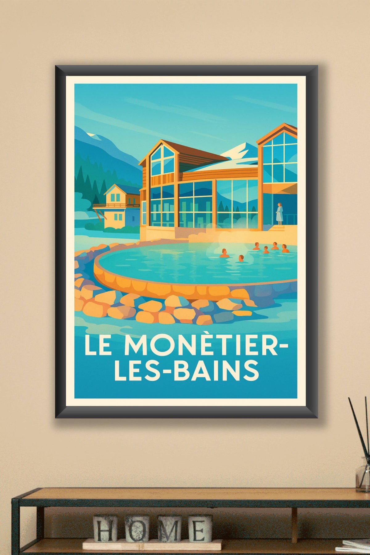 Affiche Le Monêtier-les-Bains — L'évasion thermale en montagne · poster d'art de Le Monêtier-les-Bains