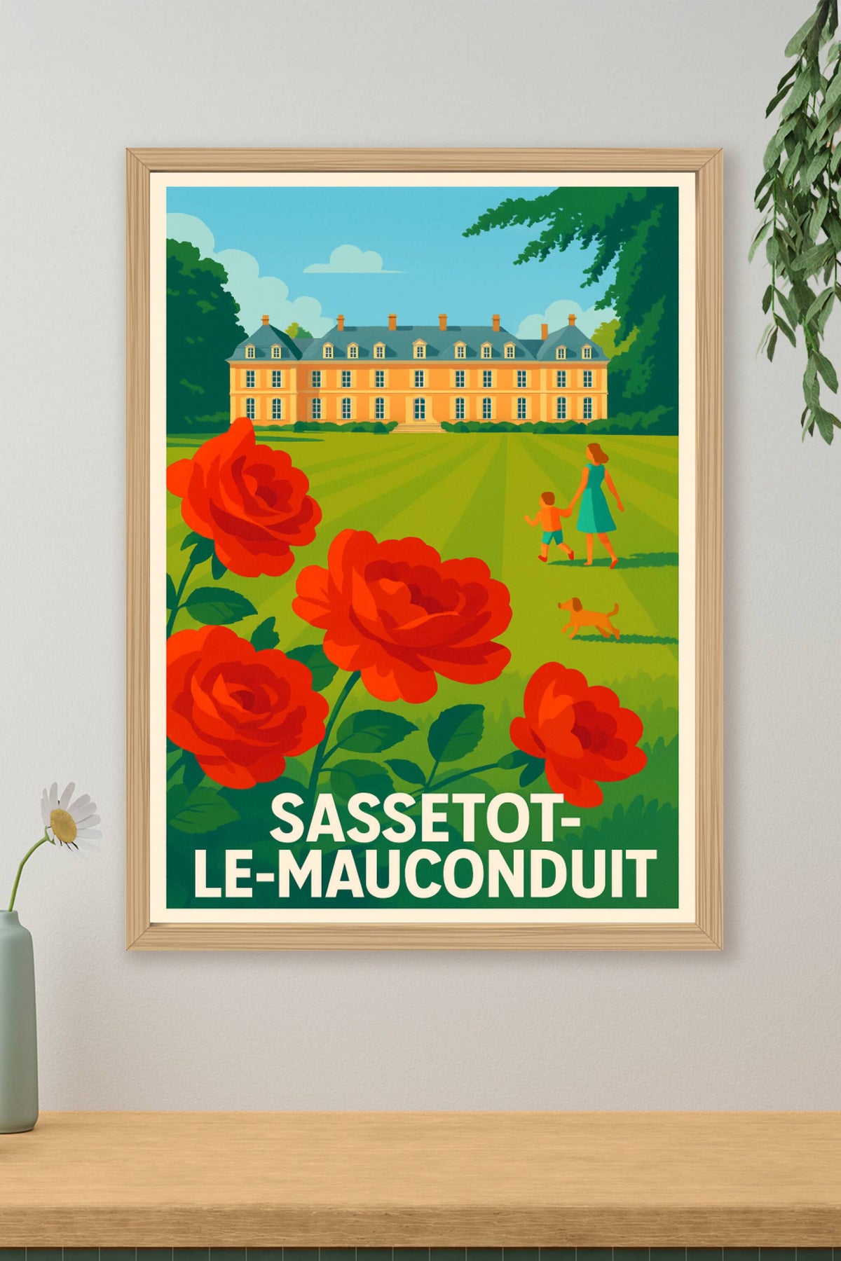 Affiche Sassetot-le-Mauconduit — L'élégance de la campagne normande · poster d'art de Sassetot-le-Mauconduit