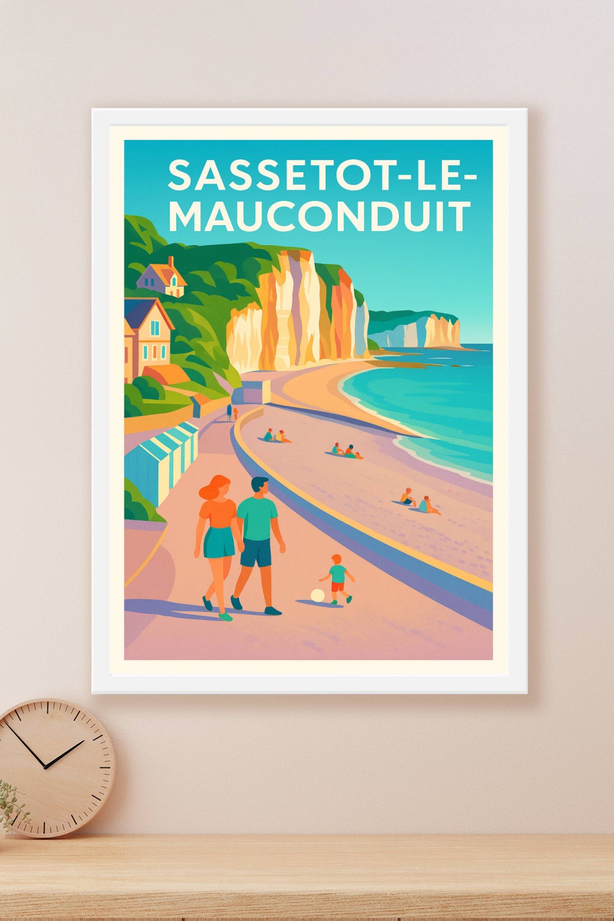 Affiche Sassetot-le-Mauconduit — Escapade en bord de falaise · poster d'art de Sassetot-le-Mauconduit