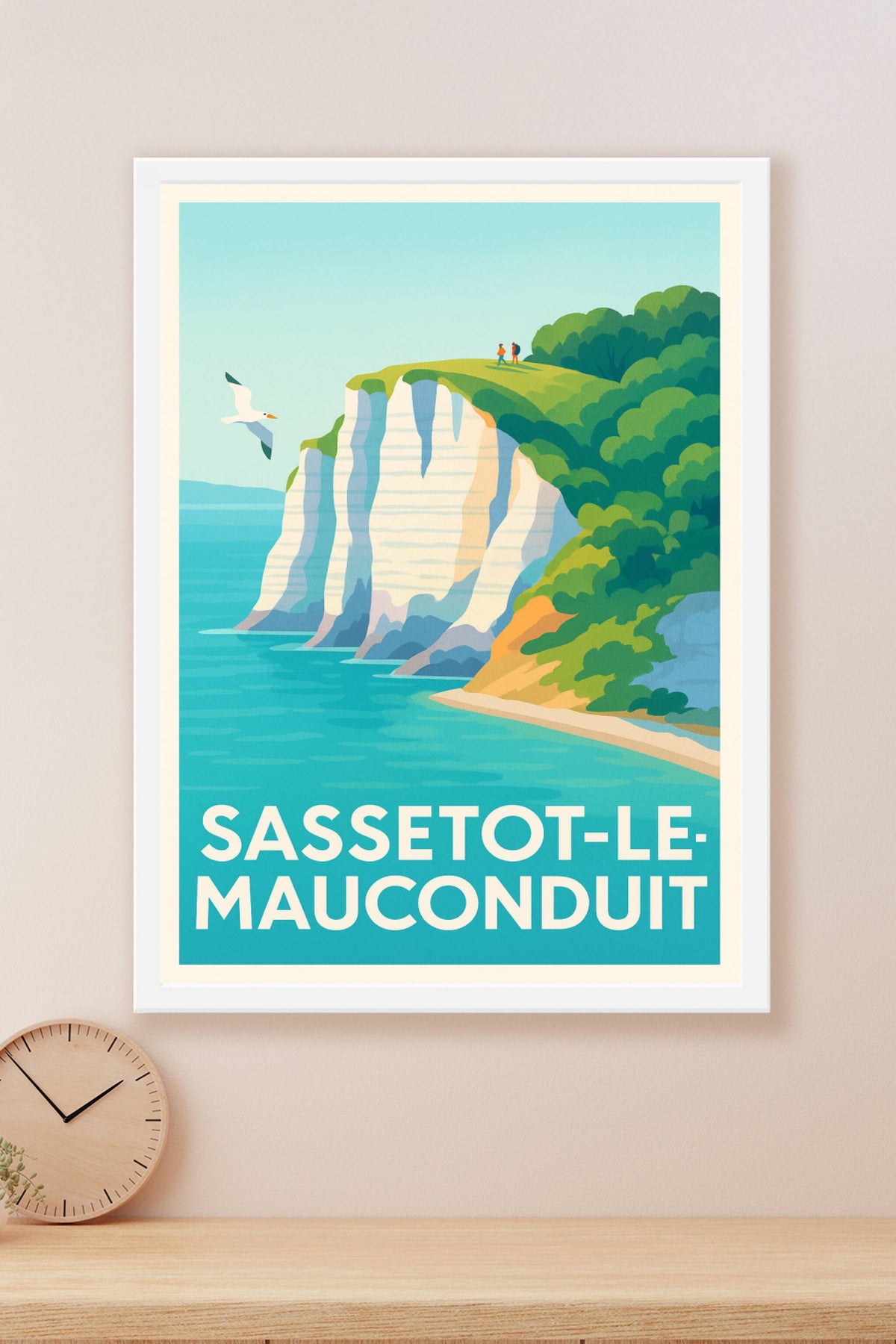Affiche Sassetot-le-Mauconduit — Escapade au bord des falaises · poster d'art de Sassetot-le-Mauconduit