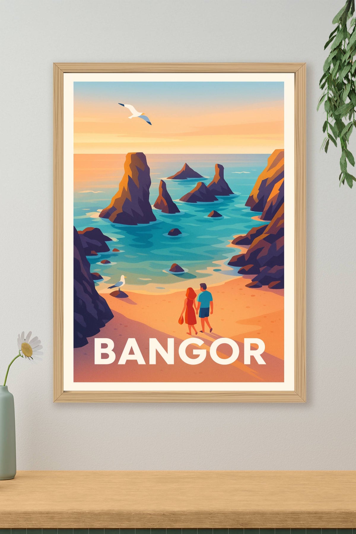 Affiche Bangor — Évasion romantique au bord de la mer · poster d'art de Bangor