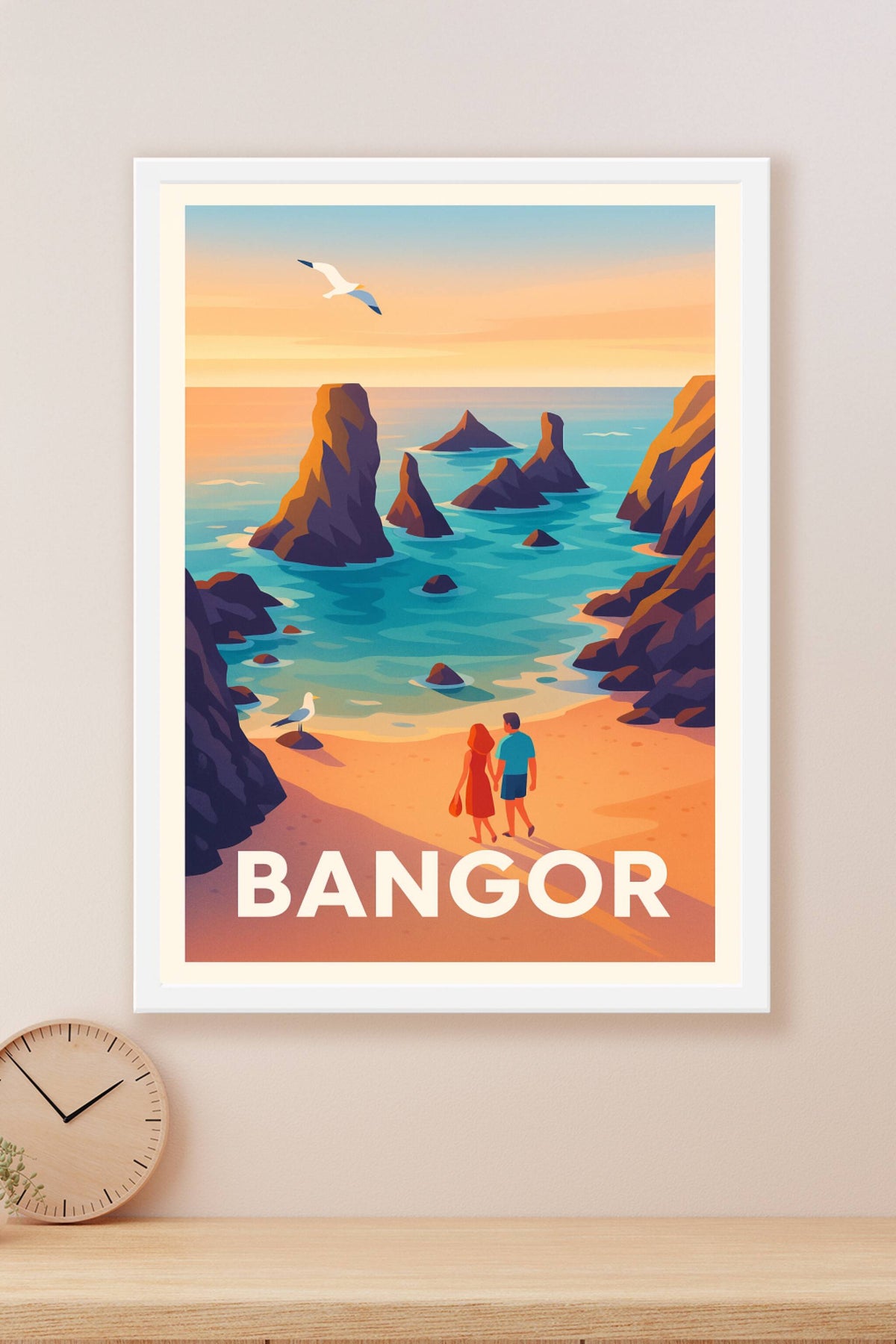 Affiche Bangor — Évasion romantique au bord de la mer · poster d'art de Bangor
