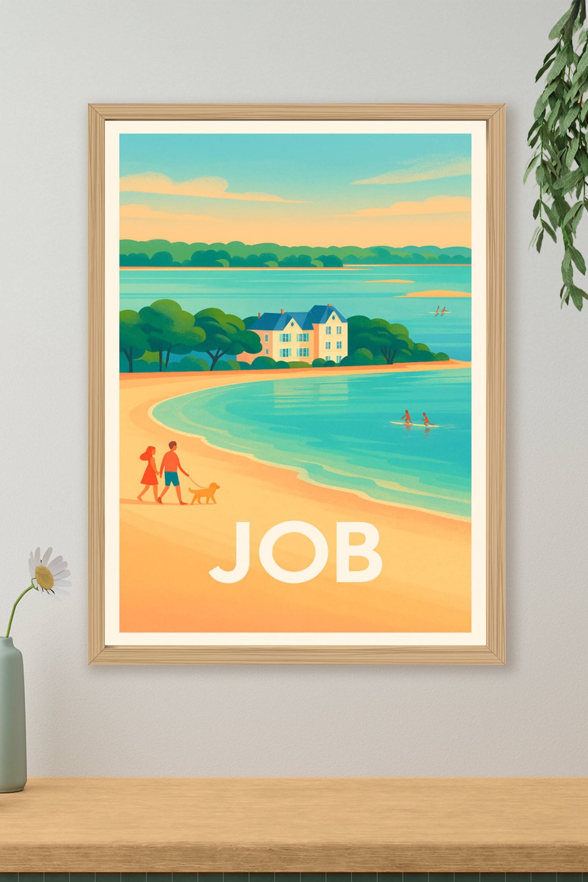 Affiche JOB — Évasion en bord de mer · poster d'art de JOB