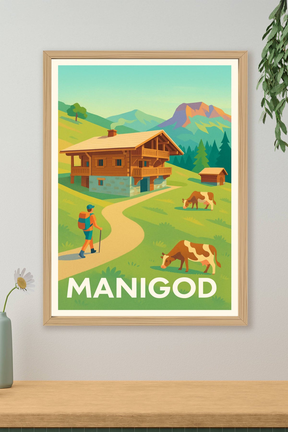 Affiche Manigod — Escapade bucolique en montagne · poster d'art de Manigod