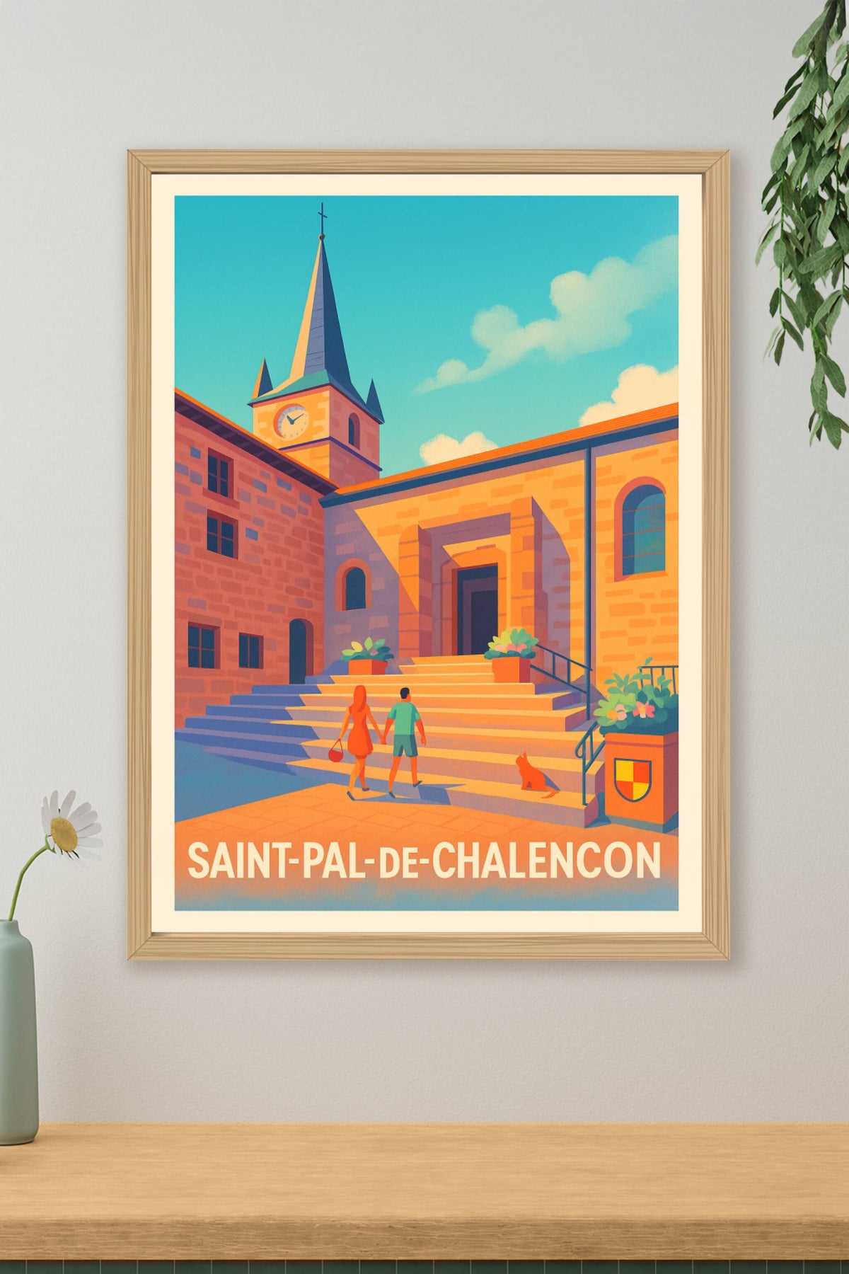 Affiche Saint-Pal-de-Chalencon — Charme historique et lumière chaleureuse · poster d'art de Saint-Pal-de-Chalencon