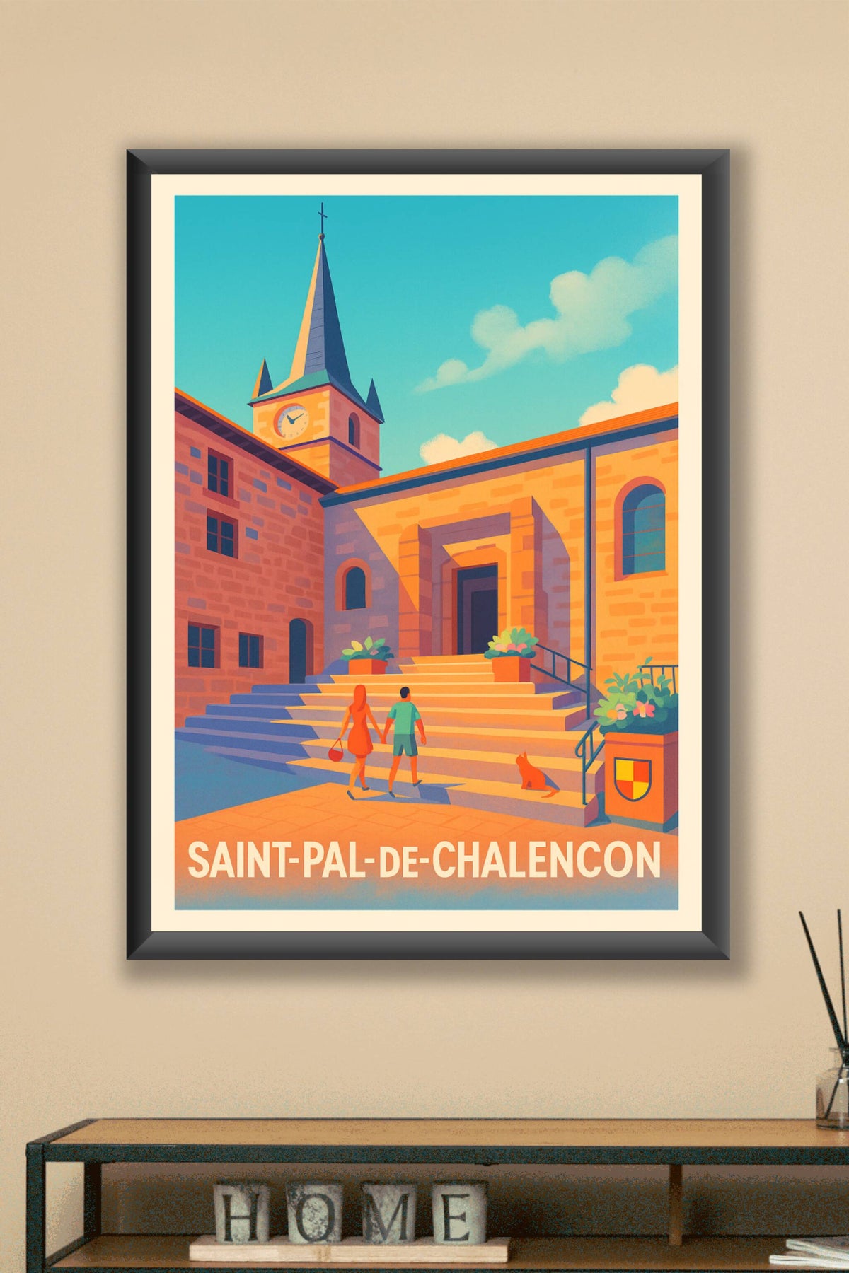 Affiche Saint-Pal-de-Chalencon — Charme historique et lumière chaleureuse · poster d'art de Saint-Pal-de-Chalencon