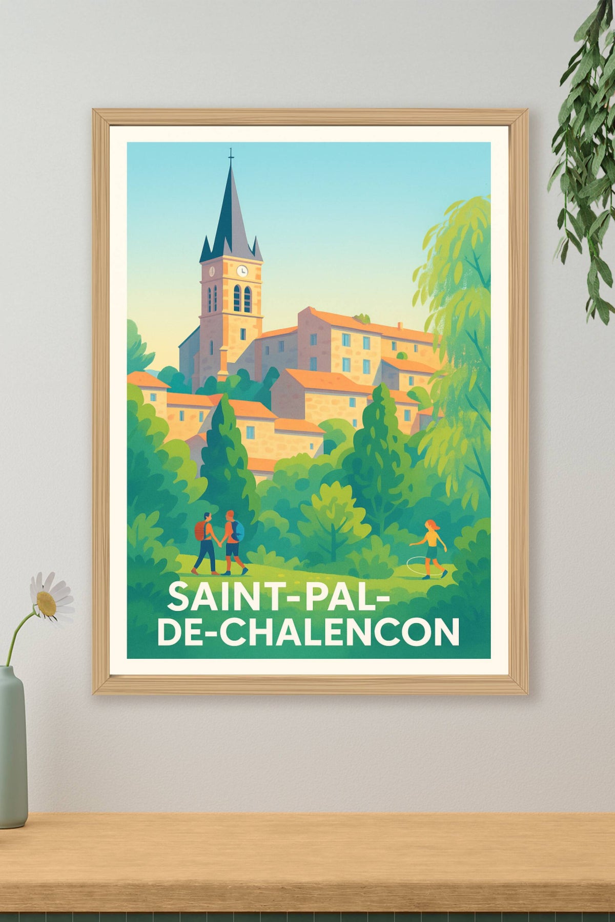 Affiche Saint-Pal-de-Chalencon — Charme et nature au cœur du village · poster d'art de Saint-Pal-de-Chalencon