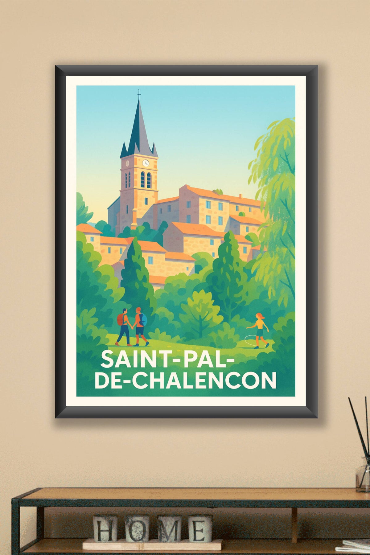 Affiche Saint-Pal-de-Chalencon — Charme et nature au cœur du village · poster d'art de Saint-Pal-de-Chalencon