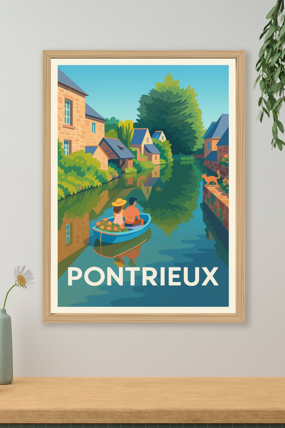 Affiche Pontrieux — Charme et douceur bretonne au fil de l'eau · poster d'art de Pontrieux