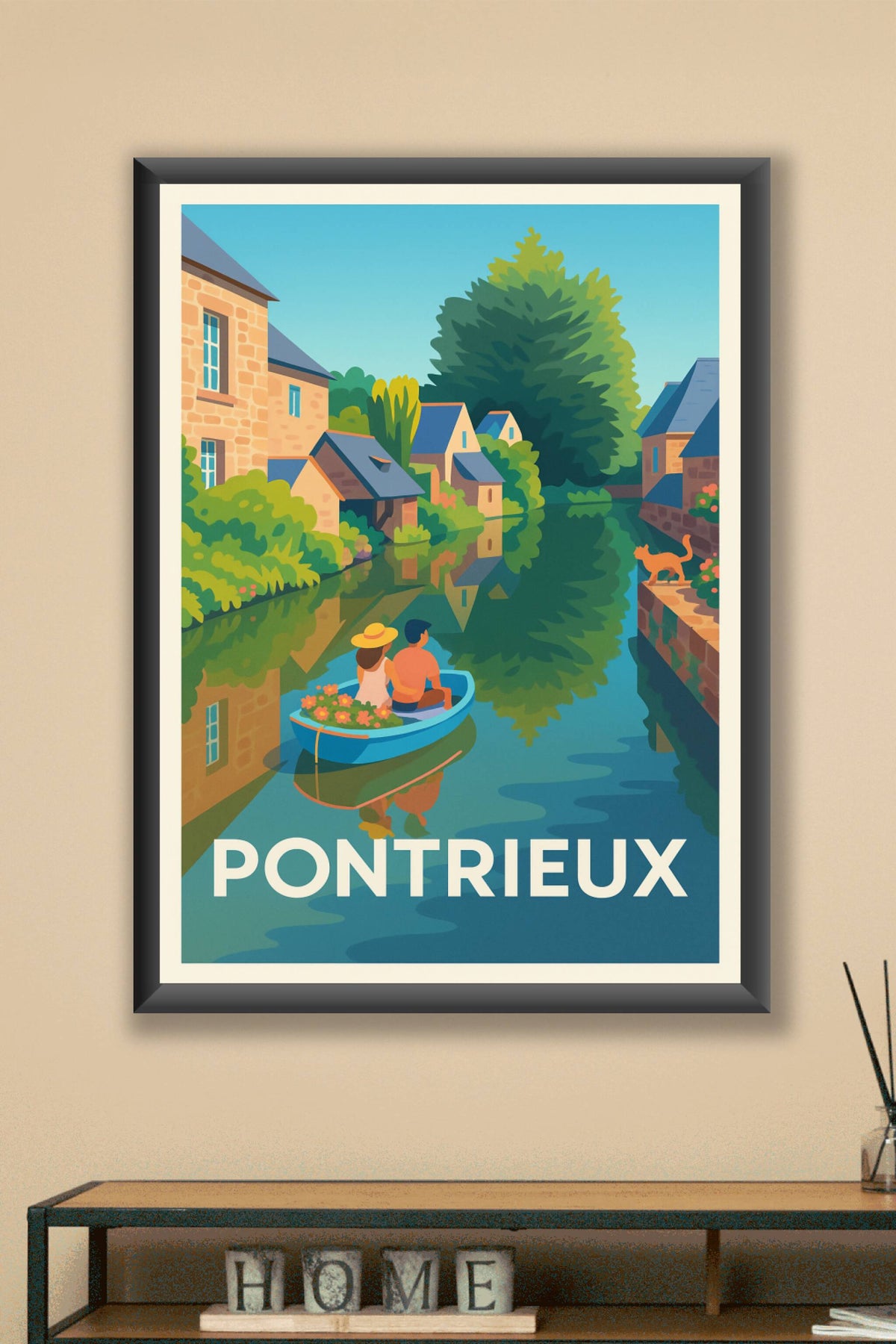 Affiche Pontrieux — Charme et douceur bretonne au fil de l'eau · poster d'art de Pontrieux