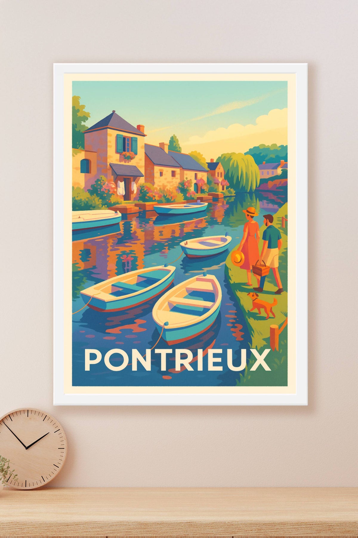 Affiche Pontrieux — Charme bucolique au fil de l'eau · poster d'art de Pontrieux