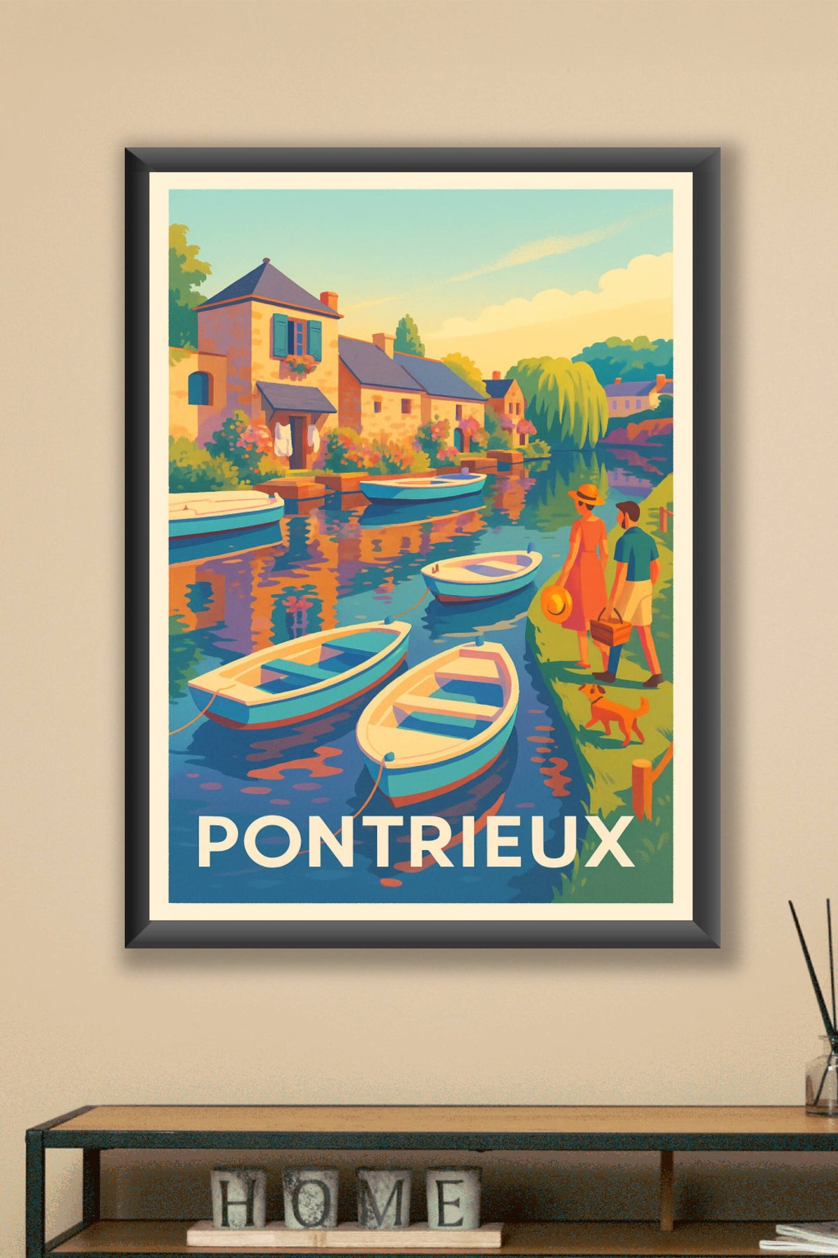 Affiche Pontrieux — Charme bucolique au fil de l'eau · poster d'art de Pontrieux