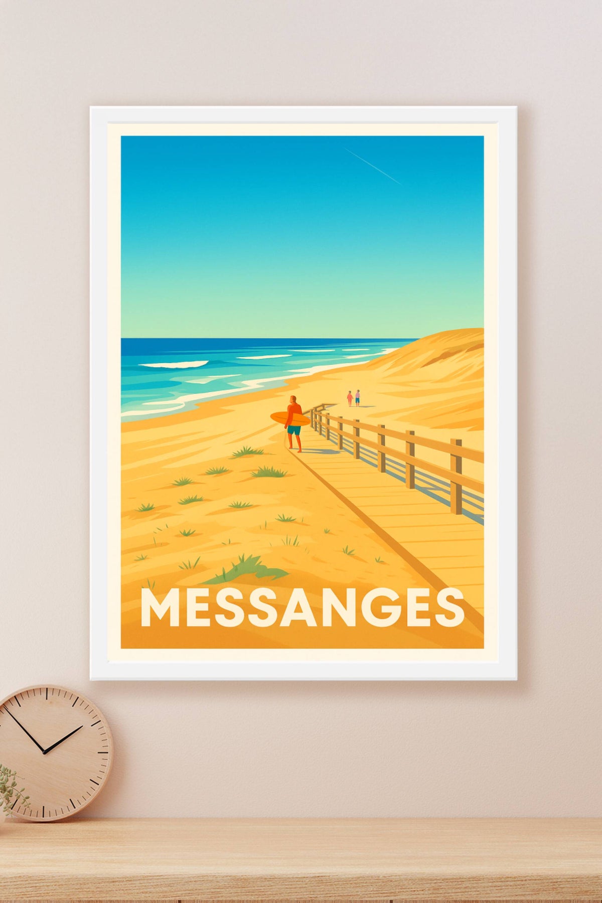 Affiche Messanges — Plages dorées et surf ensoleillé · poster d'art de Messanges