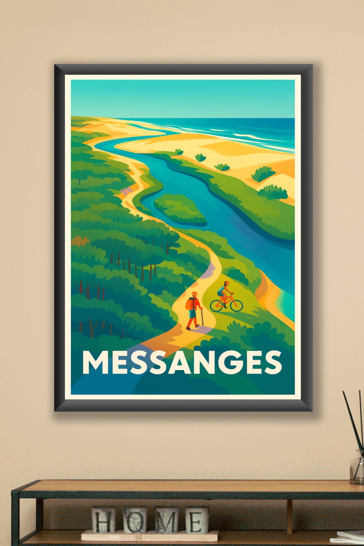 Affiche Messanges — Évasion nature et aventures en plein air · poster d'art de Messanges