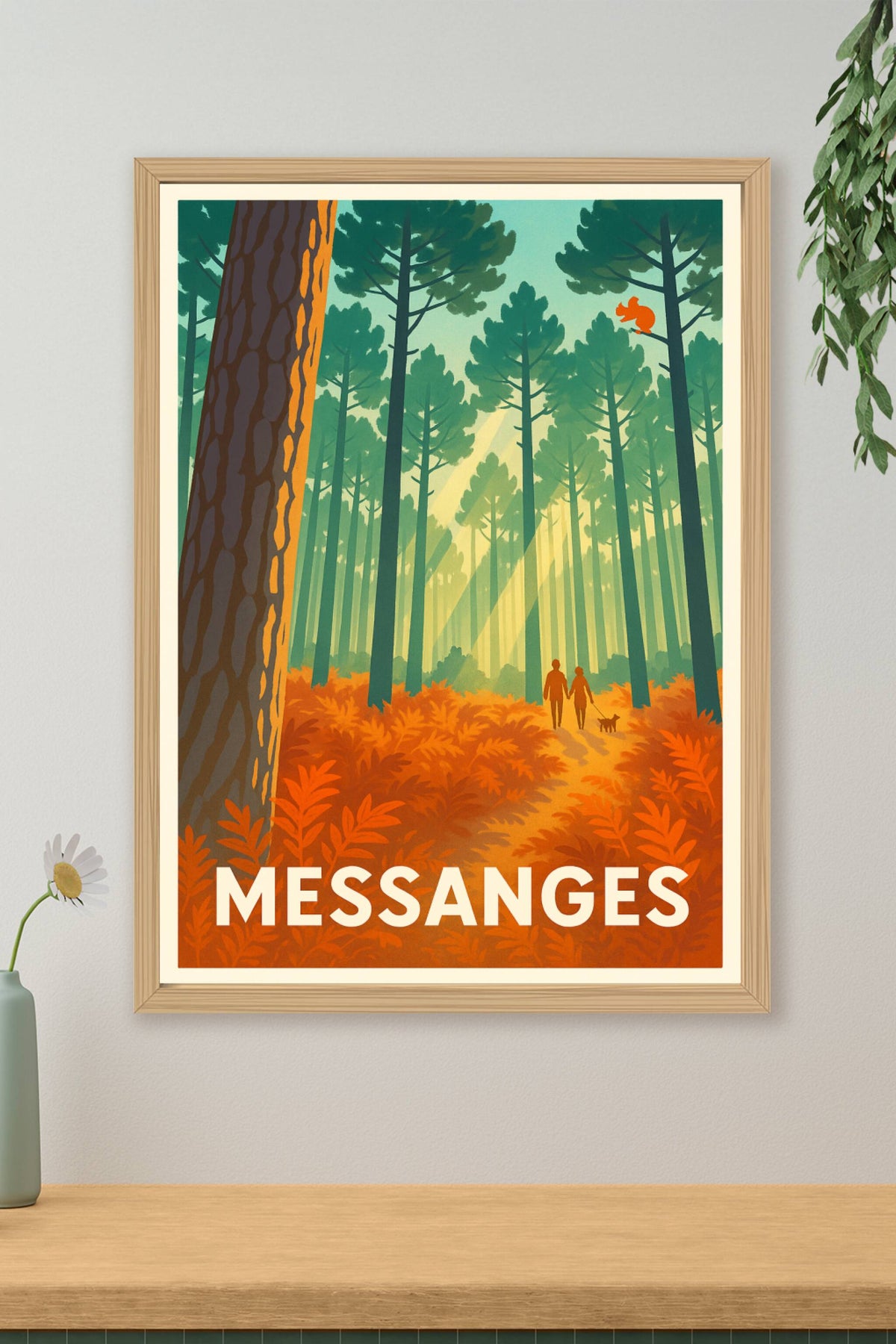 Affiche Messanges — Promenade en forêt enchantée · poster d'art de Messanges