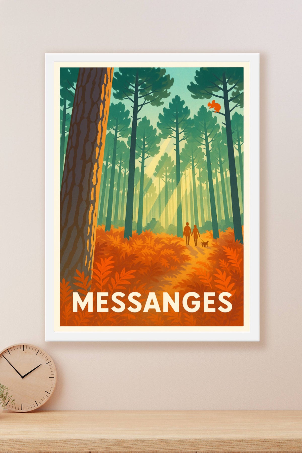 Affiche Messanges — Promenade en forêt enchantée · poster d'art de Messanges