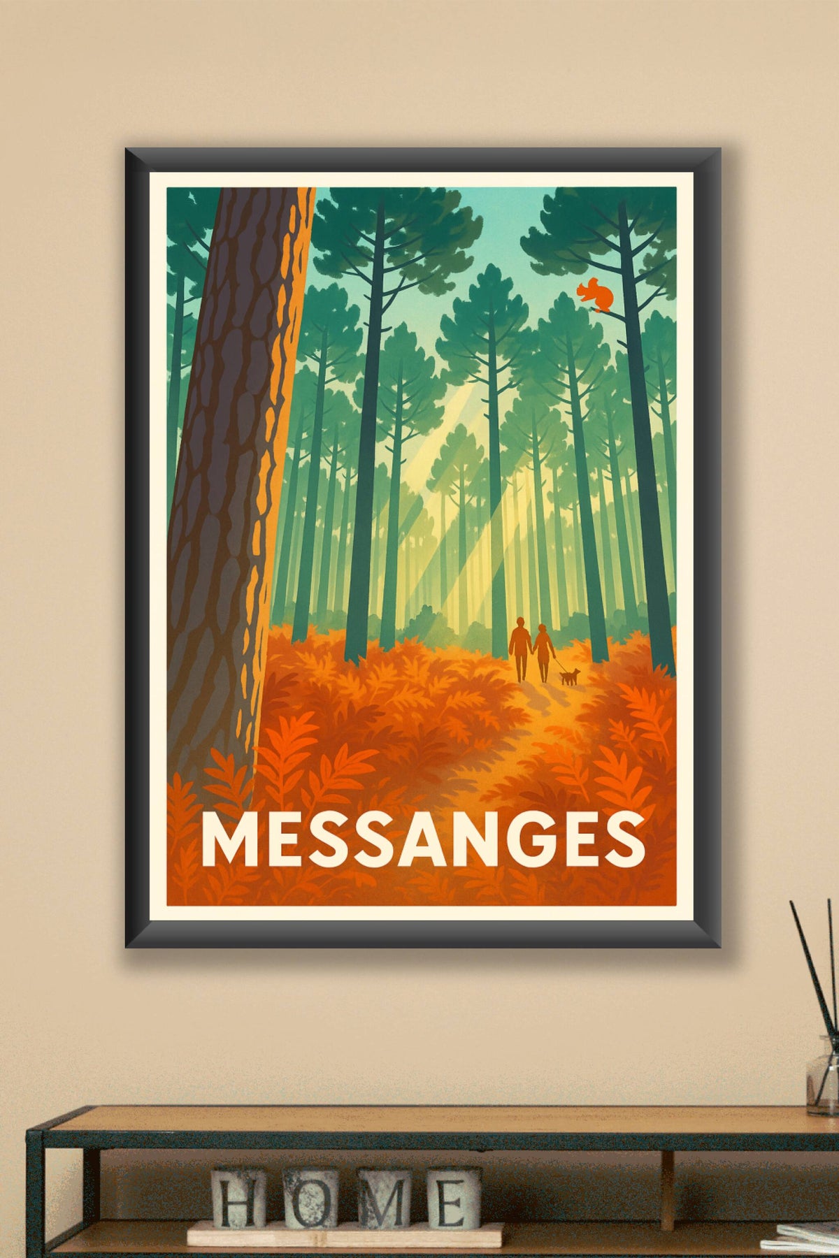 Affiche Messanges — Promenade en forêt enchantée · poster d'art de Messanges