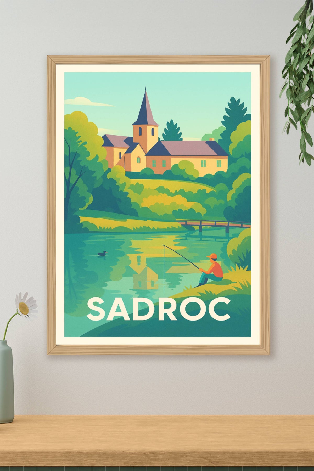 Affiche Sadroc — Sérénité au bord de l'eau · poster d'art de Sadroc