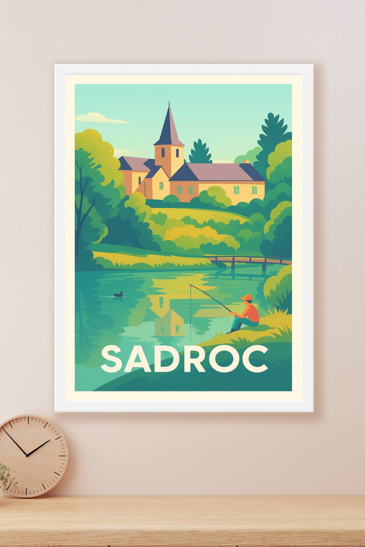 Affiche Sadroc — Sérénité au bord de l'eau · poster d'art de Sadroc
