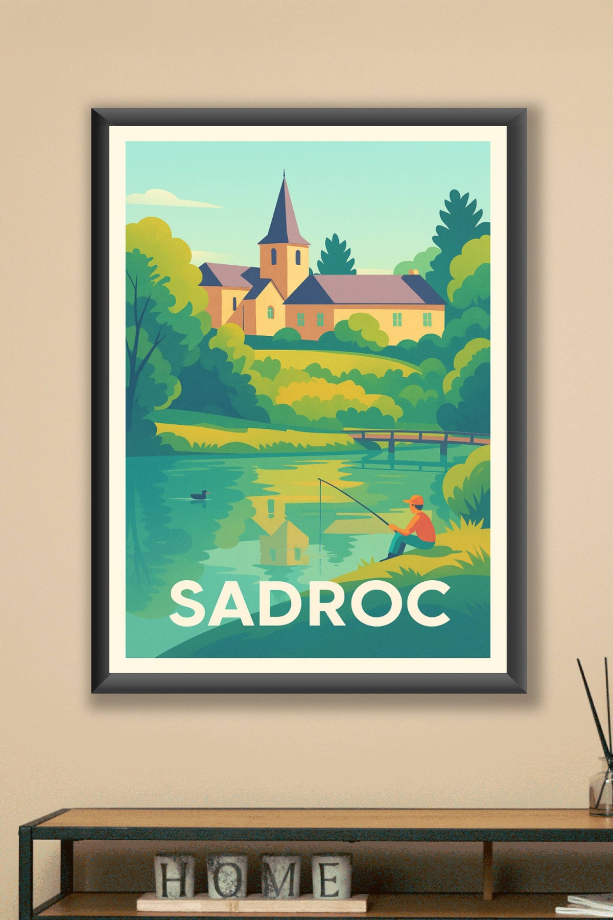Affiche Sadroc — Sérénité au bord de l'eau · poster d'art de Sadroc