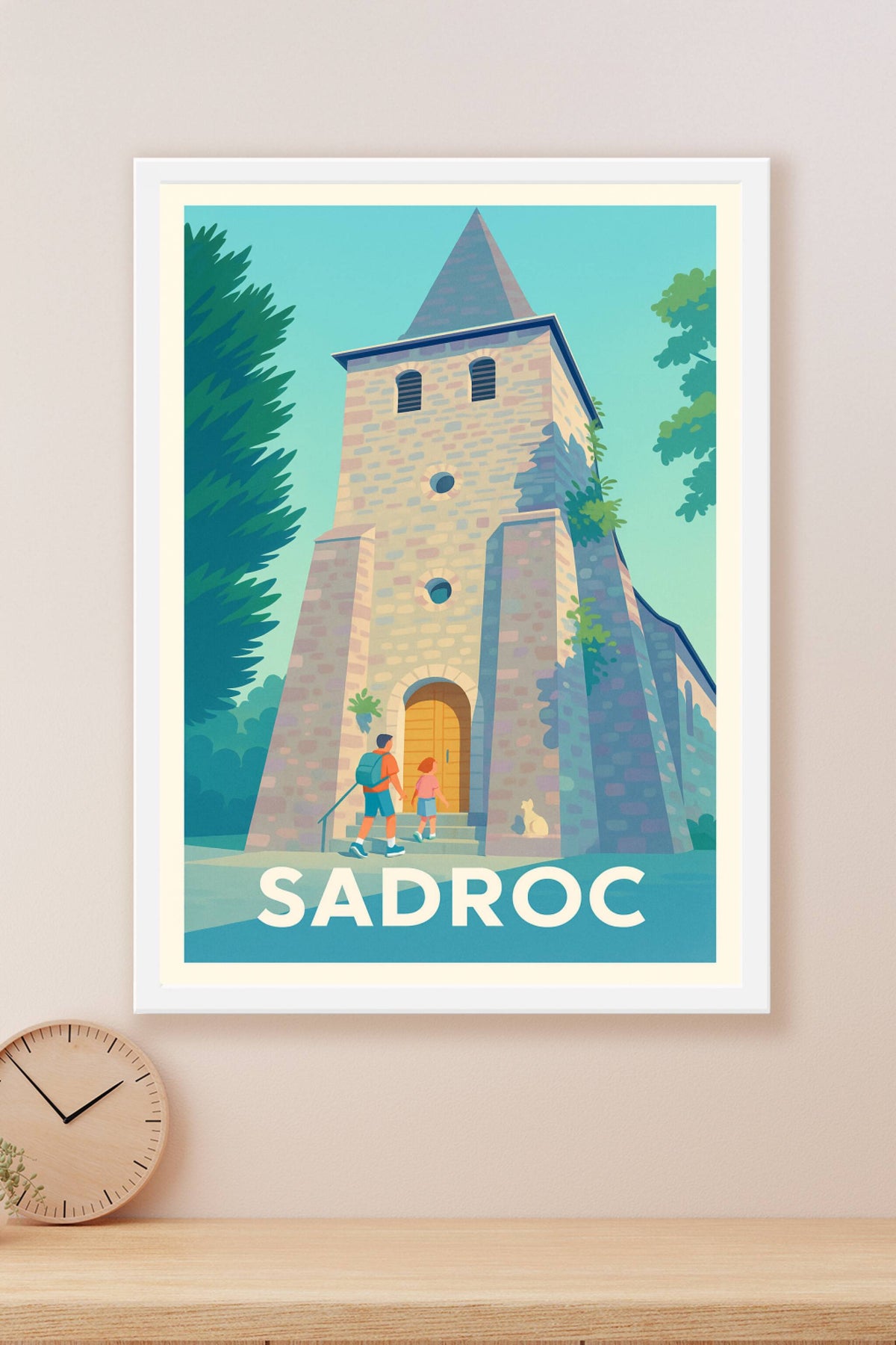Affiche Sadroc — Découvrez le charme historique en famille · poster d'art de Sadroc