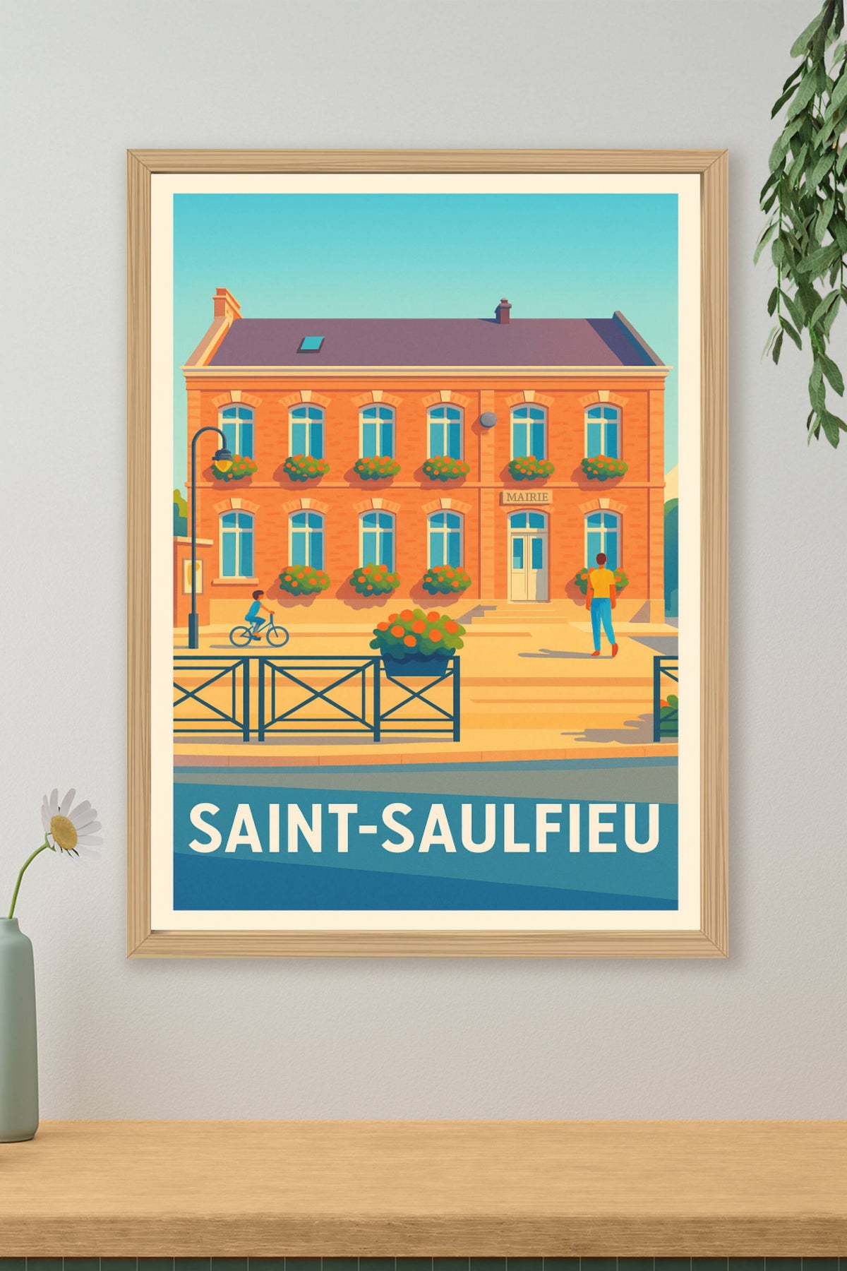 Affiche Saint-Saulfieu — Charme et sérénité au cœur du village · poster d'art de Saint-Saulfieu