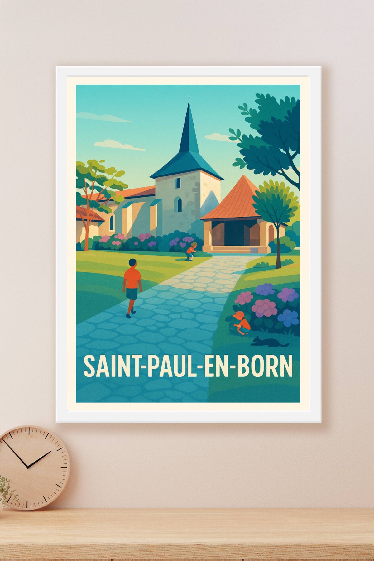 Affiche Saint-Paul-en-Born — Sérénité et charme rural · poster d'art de Saint-Paul-en-Born