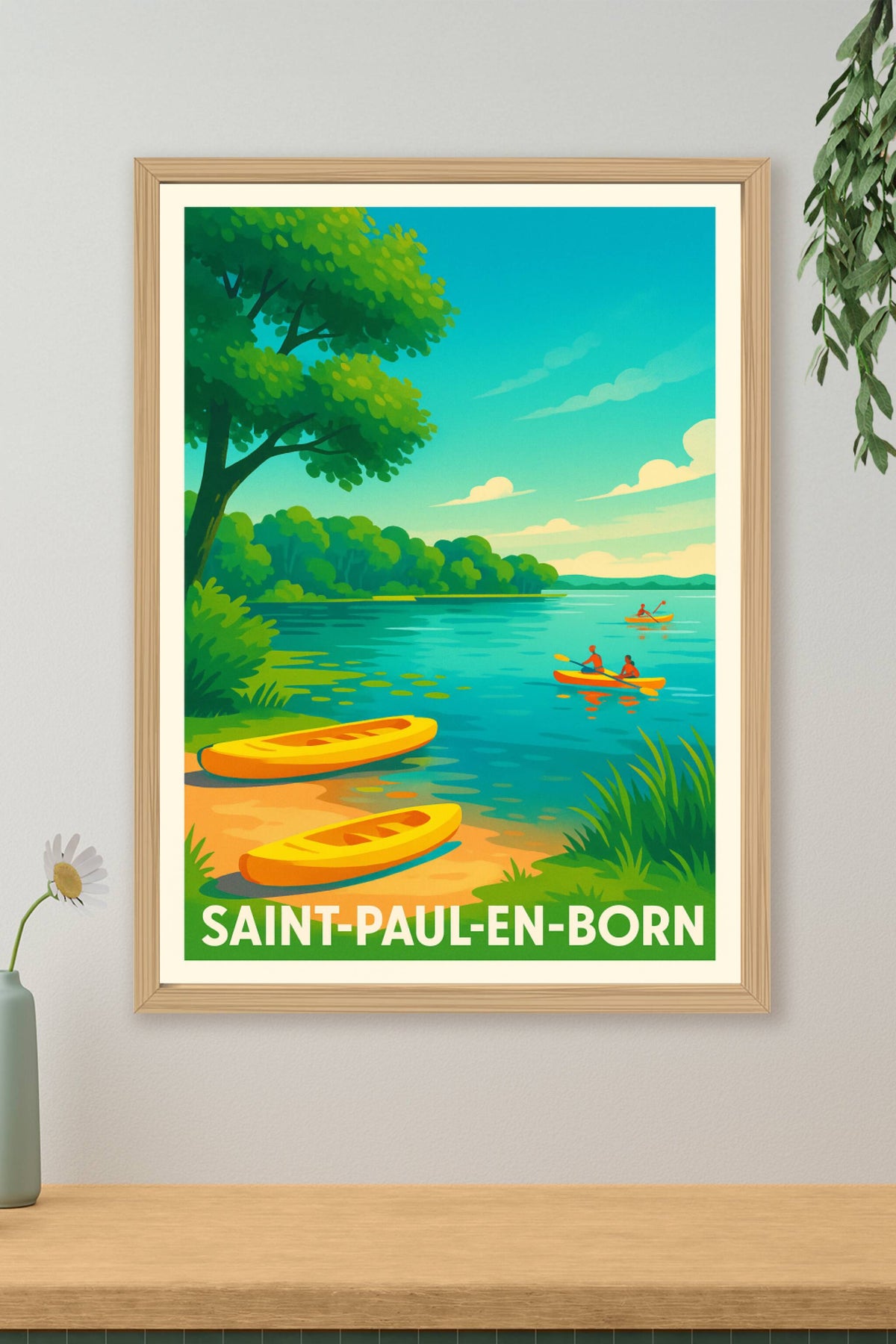 Affiche Saint-Paul-en-Born — Évasion au bord de l'eau · poster d'art de Saint-Paul-en-Born