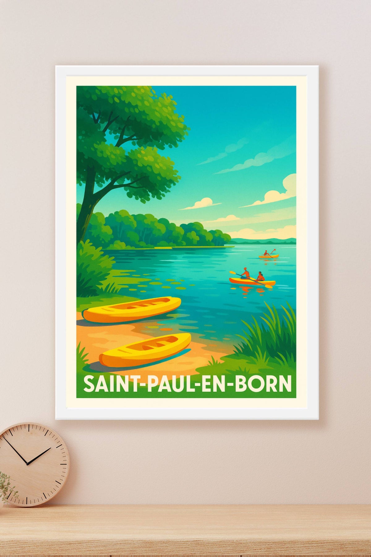Affiche Saint-Paul-en-Born — Évasion au bord de l'eau · poster d'art de Saint-Paul-en-Born