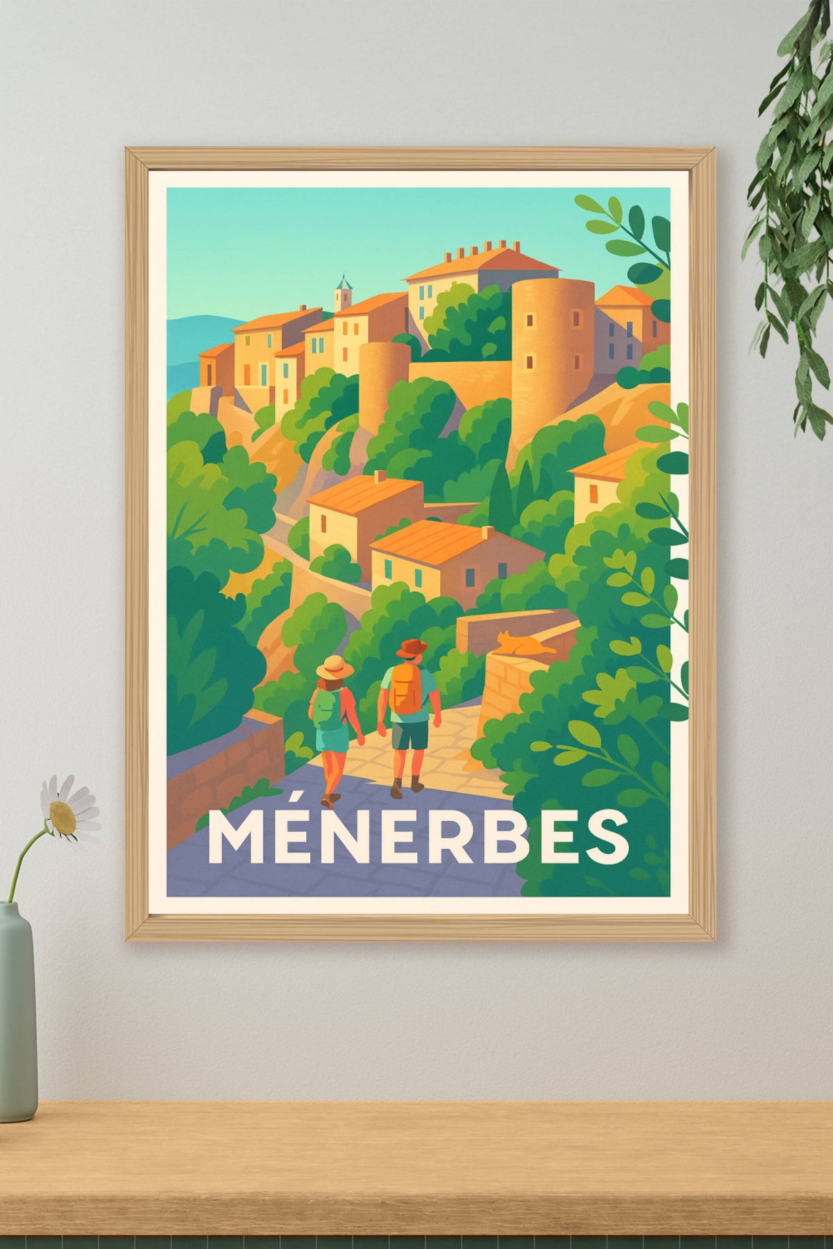 Affiche Ménerbes — L'escapade pittoresque en Provence · poster d'art de Ménerbes