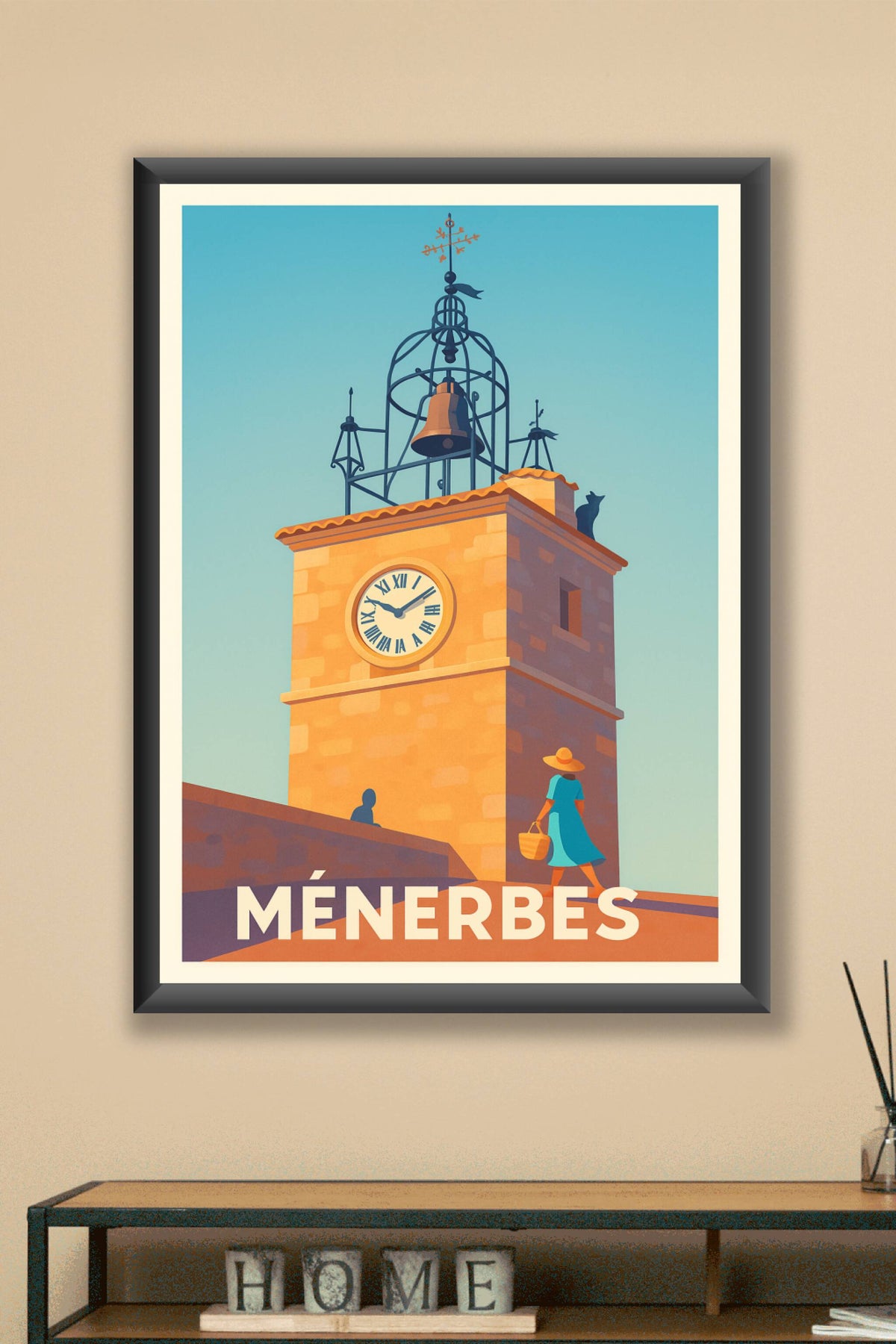 Affiche Ménerbes — Le charme paisible du village provençal · poster d'art de Ménerbes