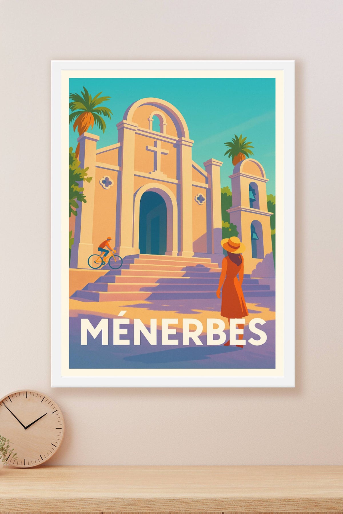 Affiche Ménerbes — L'élégance provençale au soleil couchant · poster d'art de Ménerbes
