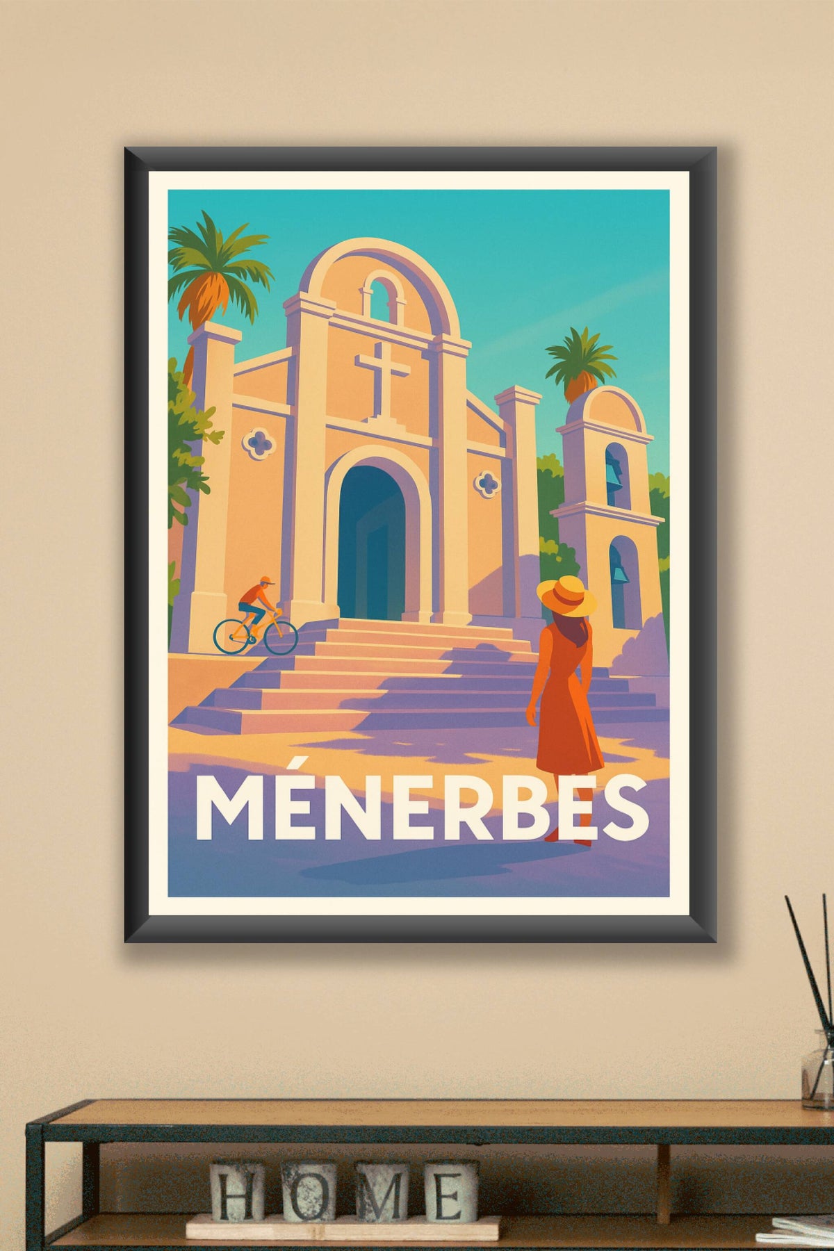 Affiche Ménerbes — L'élégance provençale au soleil couchant · poster d'art de Ménerbes