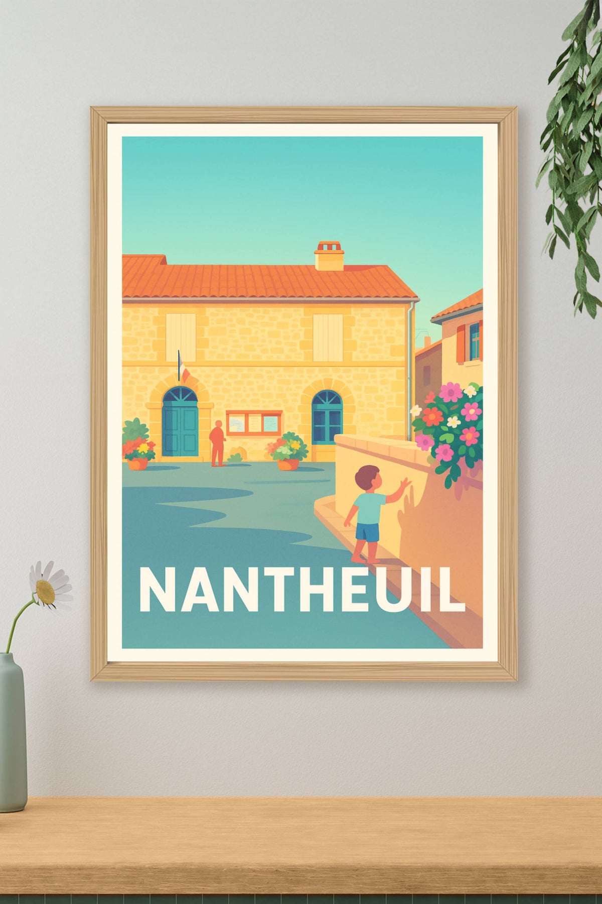 Affiche Nantheuil — Charme paisible d'un village ensoleillé · poster d'art de Nantheuil