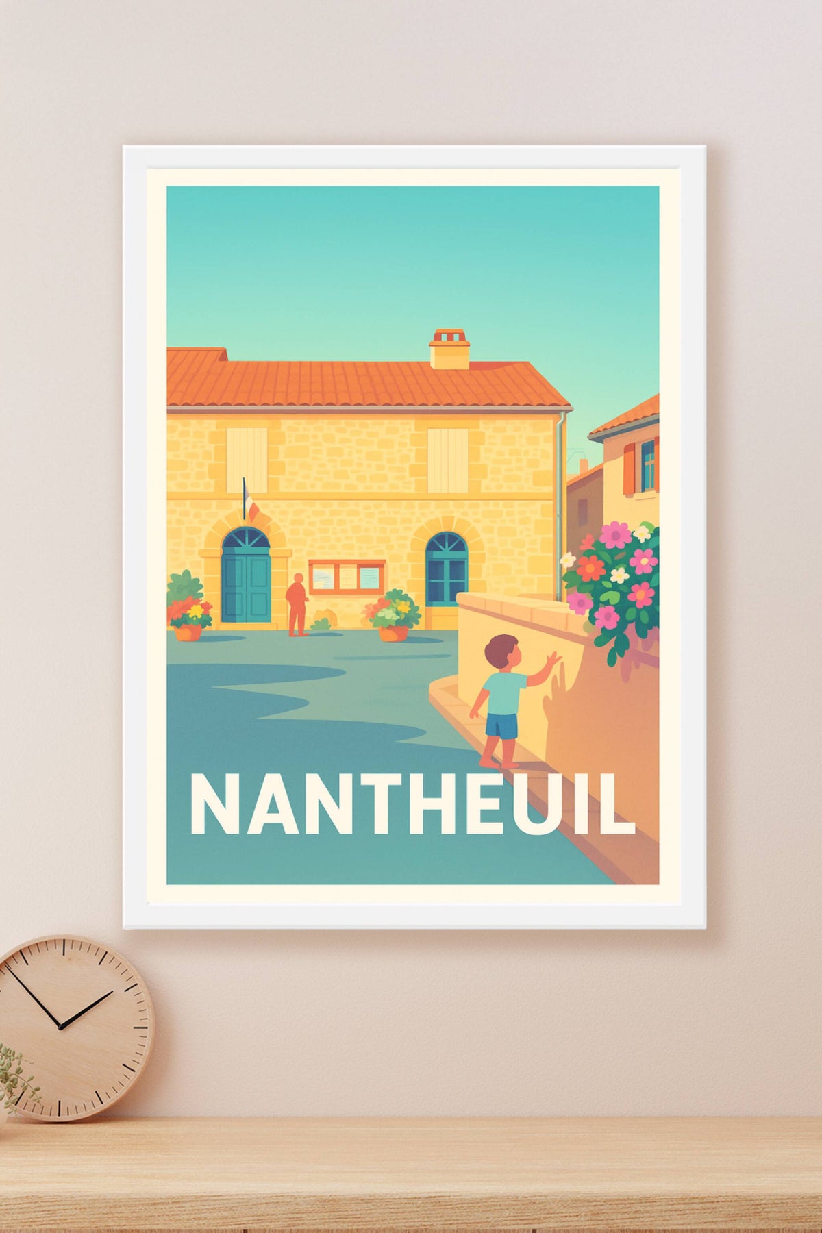 Affiche Nantheuil — Charme paisible d'un village ensoleillé · poster d'art de Nantheuil