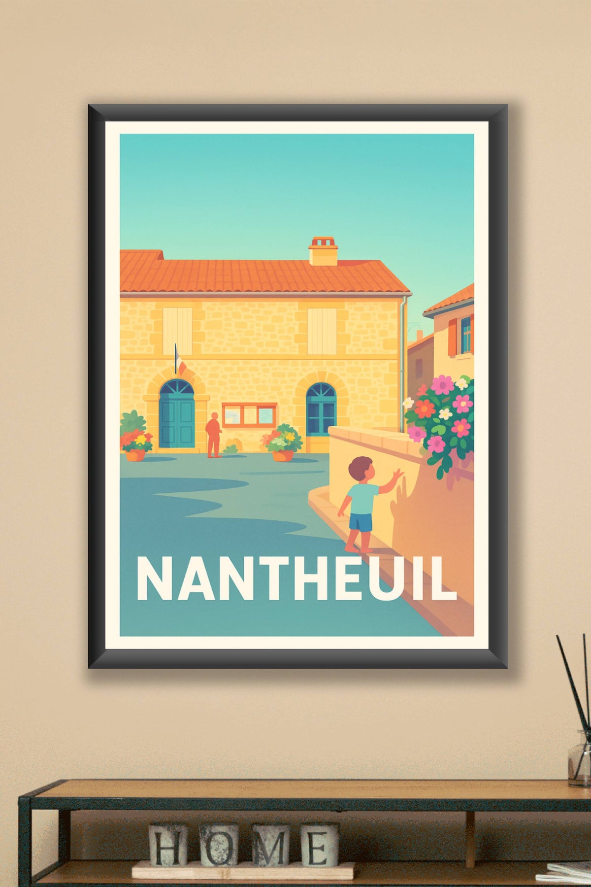 Affiche Nantheuil — Charme paisible d'un village ensoleillé · poster d'art de Nantheuil