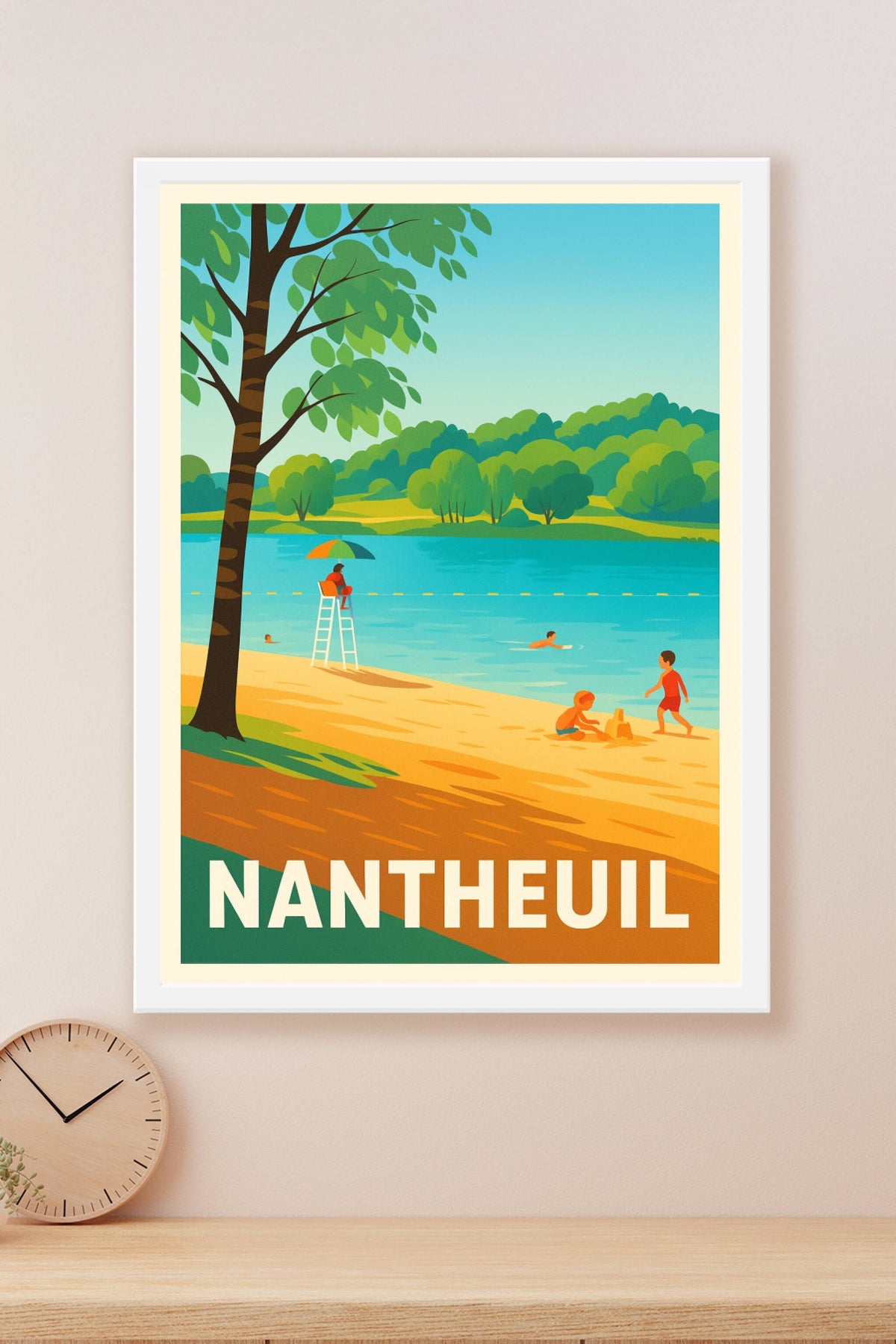 Affiche Nantheuil — Été paisible au bord de l'eau · poster d'art de Nantheuil