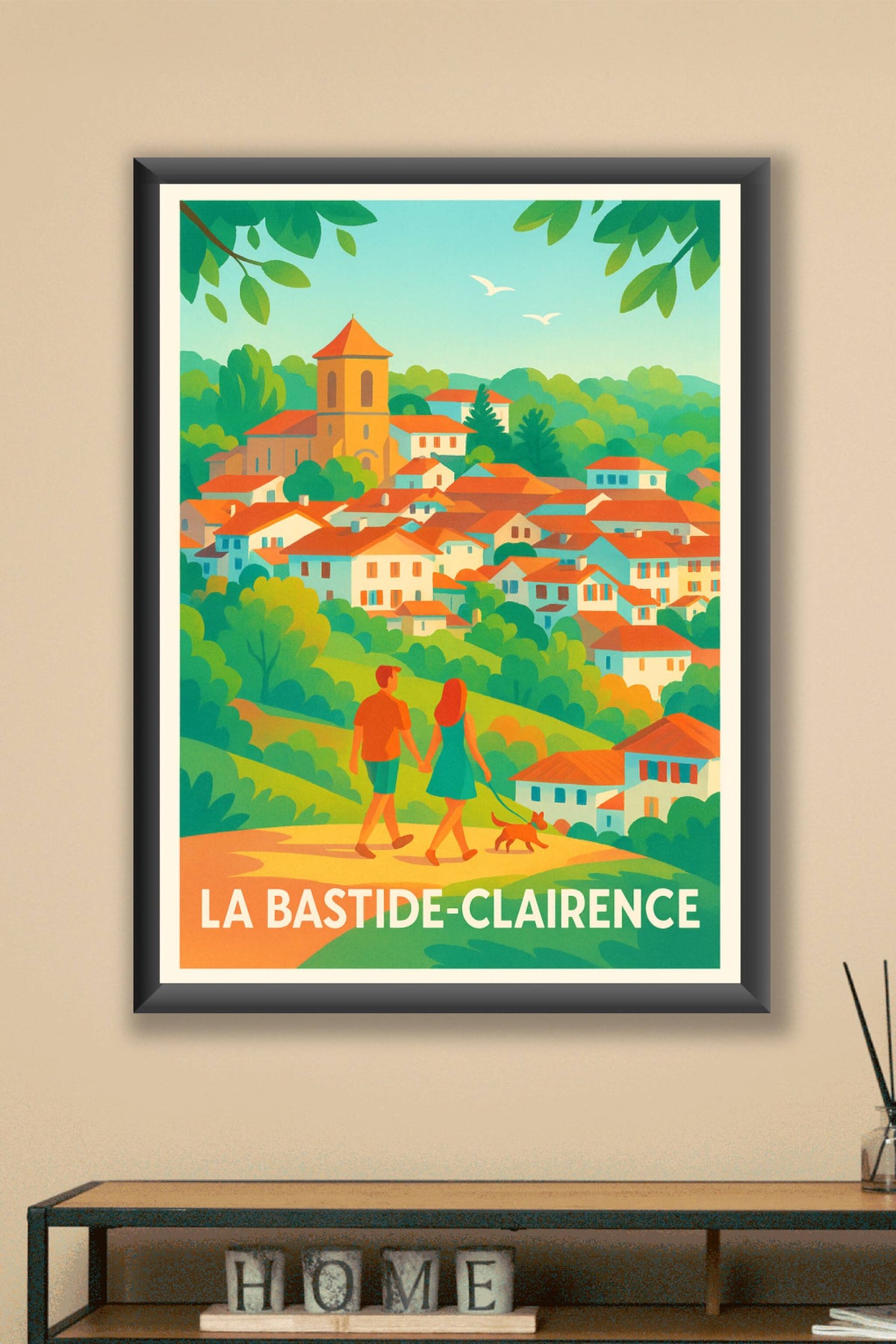 Affiche La Bastide-Clairence — Un havre de paix basque au charme intemporel · poster d'art de La Bastide-Clairence
