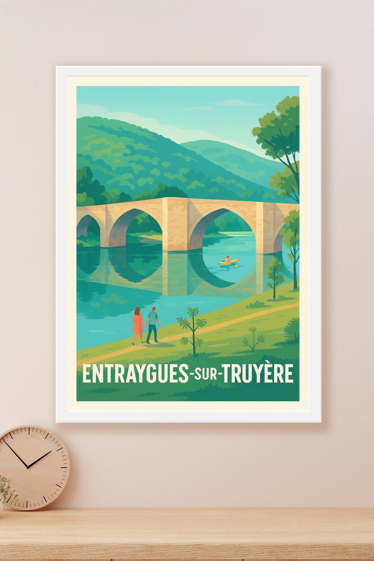 Affiche Entraygues-sur-Truyère — Charme naturel et sérénité au fil de l'eau · poster d'art de Entraygues-sur-Truyère