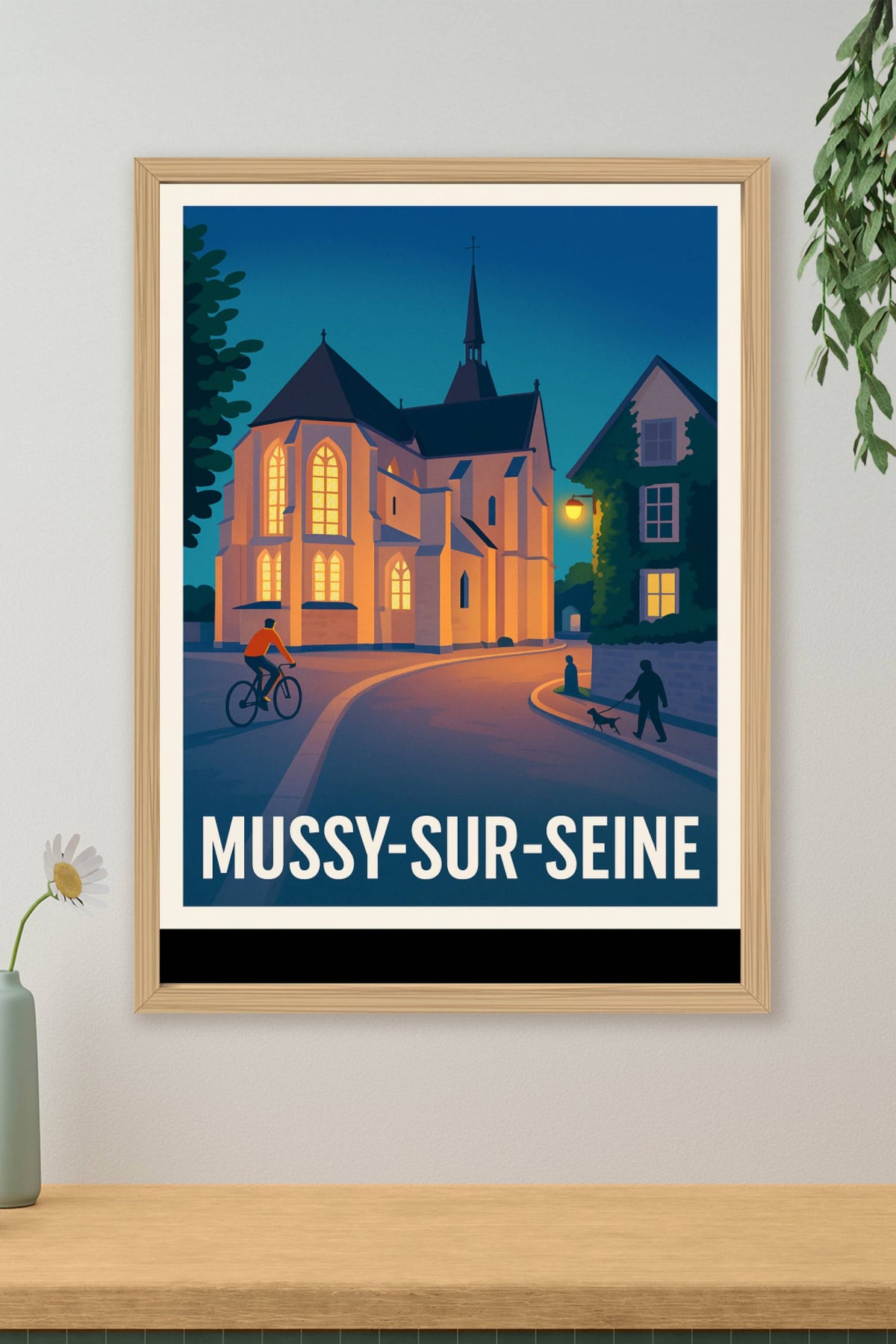 Affiche Mussy-sur-Seine — Charme et sérénité au crépuscule · poster d'art de Mussy-sur-Seine