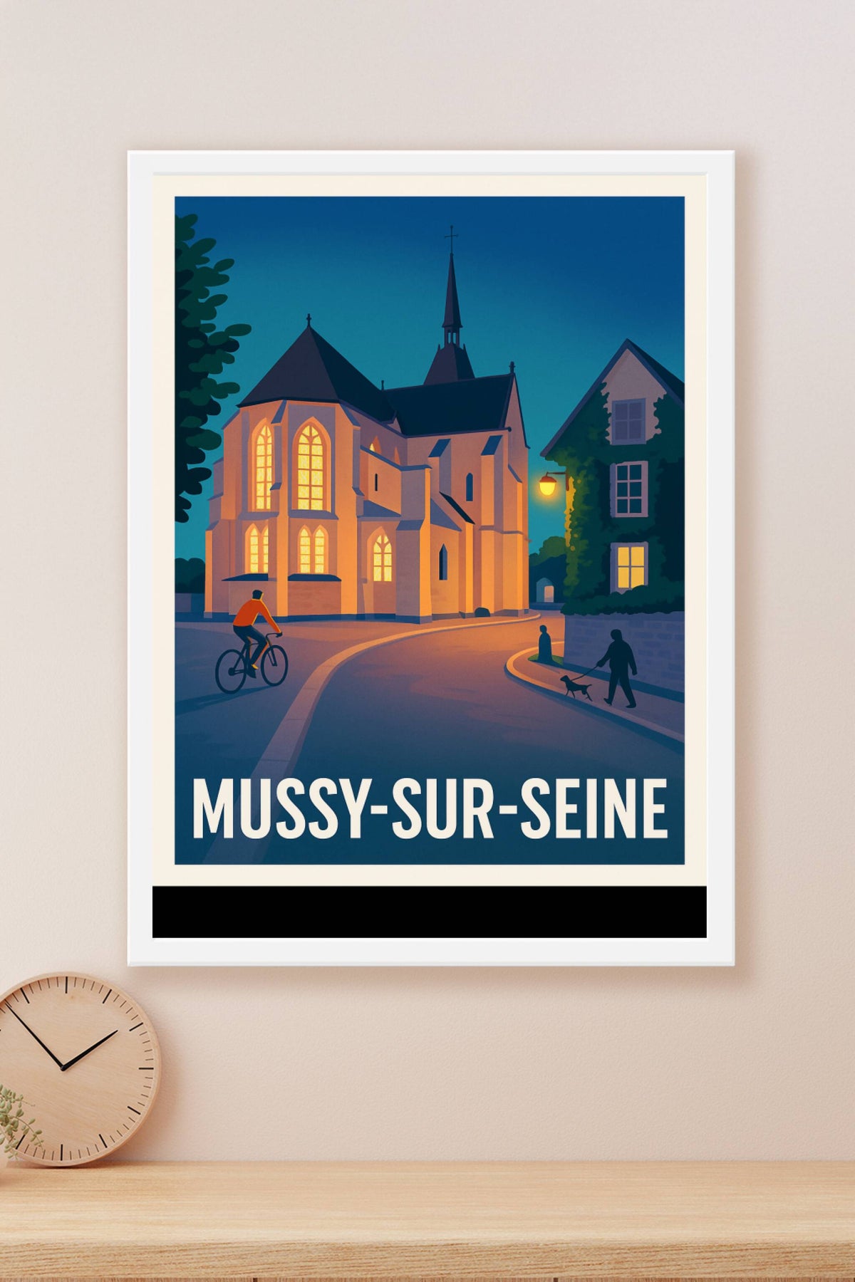 Affiche Mussy-sur-Seine — Charme et sérénité au crépuscule · poster d'art de Mussy-sur-Seine