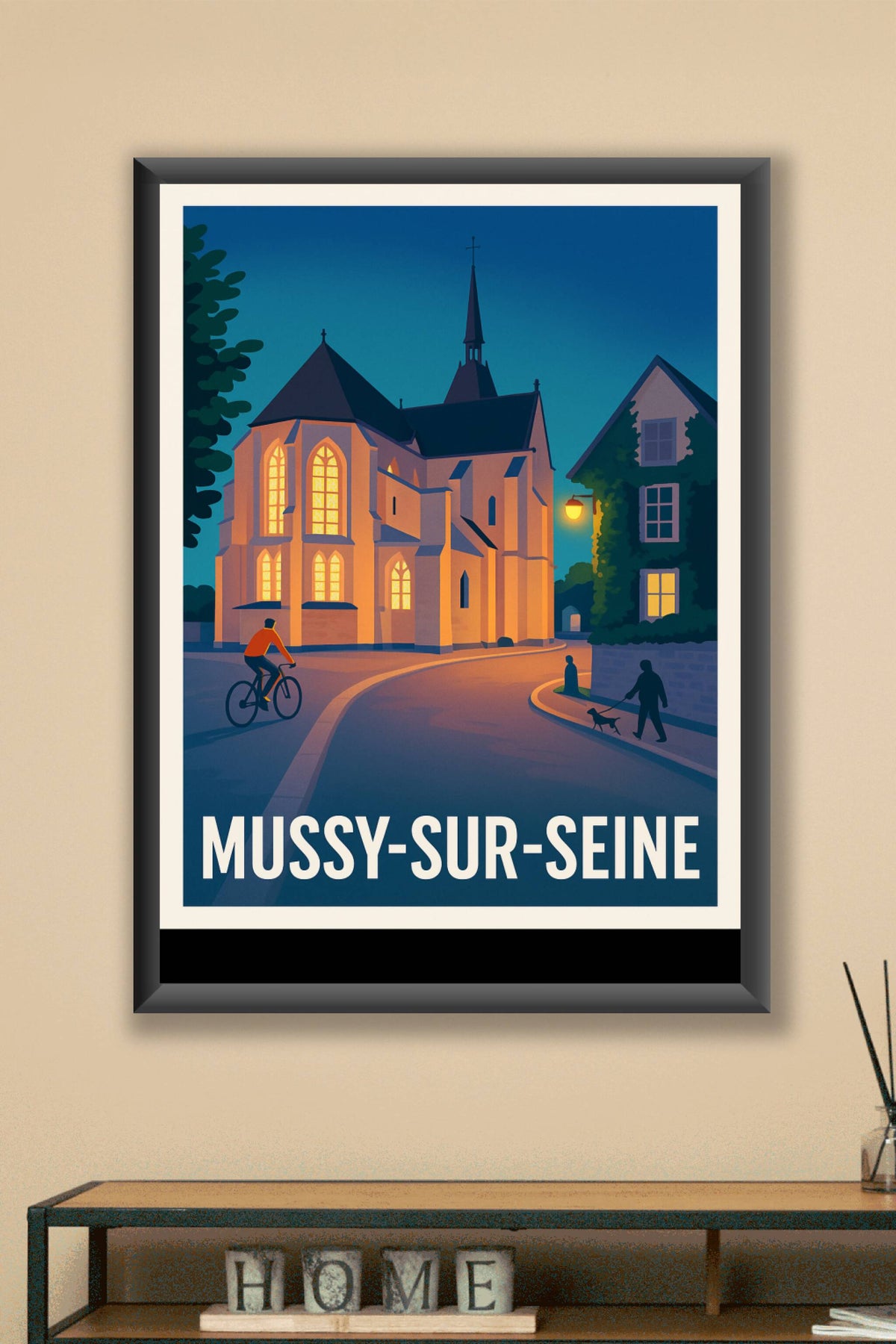 Affiche Mussy-sur-Seine — Charme et sérénité au crépuscule · poster d'art de Mussy-sur-Seine
