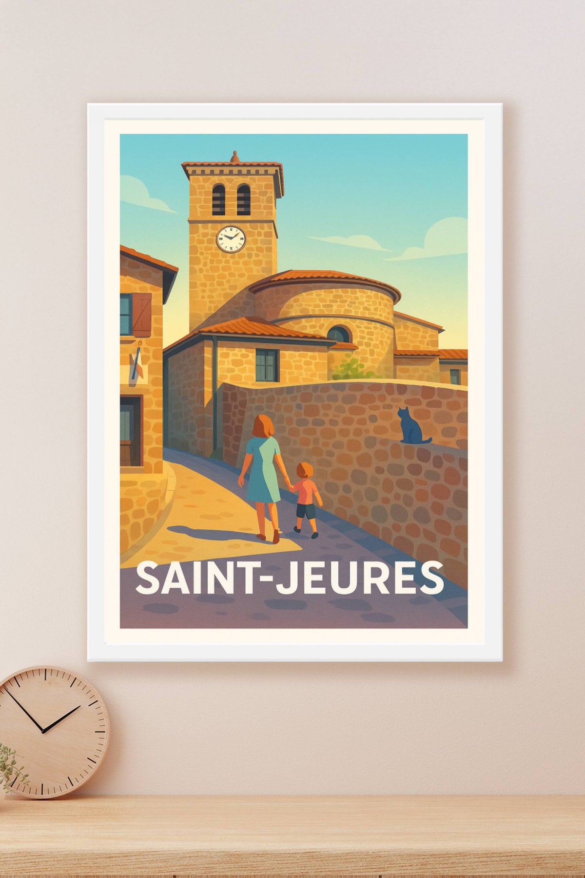 Affiche Saint-Jeures — Balade au cœur du village authentique · poster d'art de Saint-Jeures